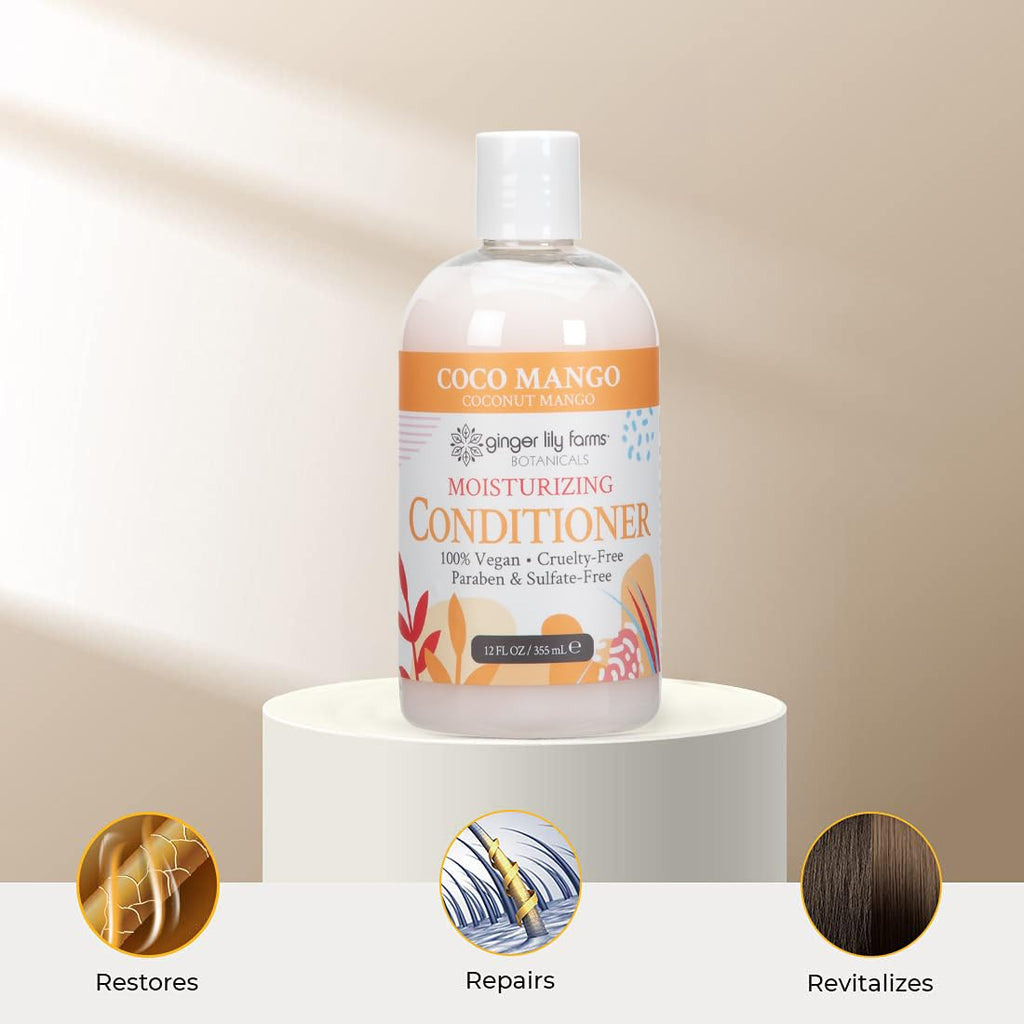 Ginger Lily Farms Botanicals Moisturizing Conditioner for Dry Hair, 100% Vegan & Cruelty-Free, Apple Pear Scent, 1 Gallon Refill (128 fl oz)