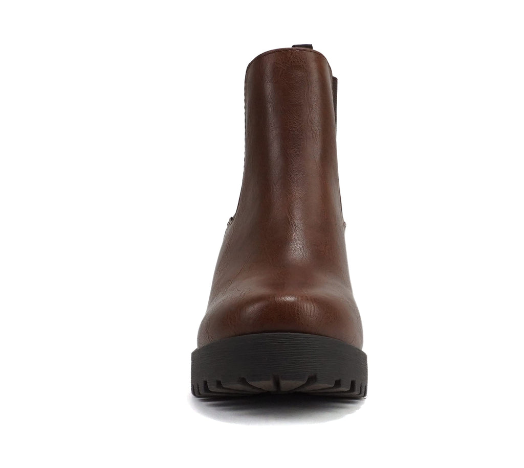 Soda Top Shoes Jaber Ankle Boot W Lug Sole Elastic Gore and Chunky Heel