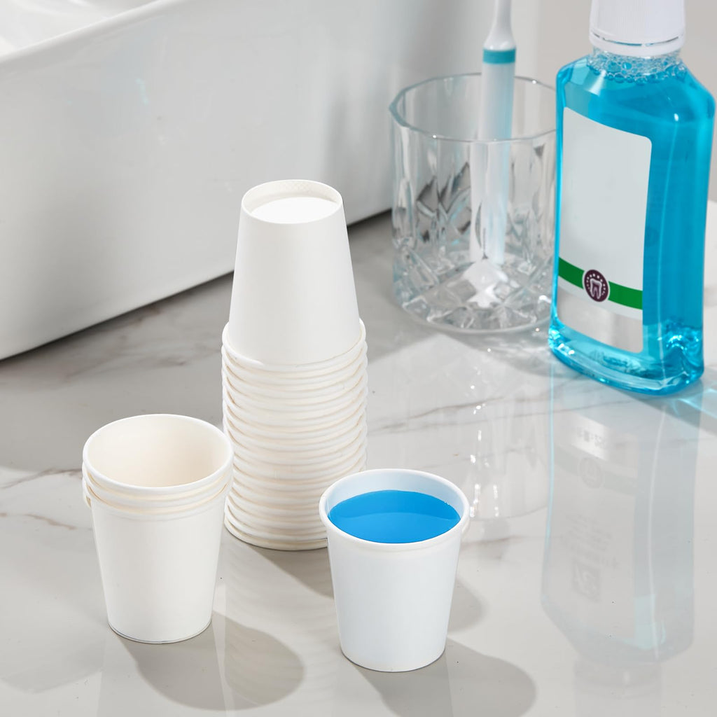SIUQ 1200 Pack 3 oz Paper Cups, Small Disposable Bathroom Mouthwash Cups, Mini White Paper Espresso Cups 3 Ounce for Parties, Bathroom, Picnics, Travel and Events