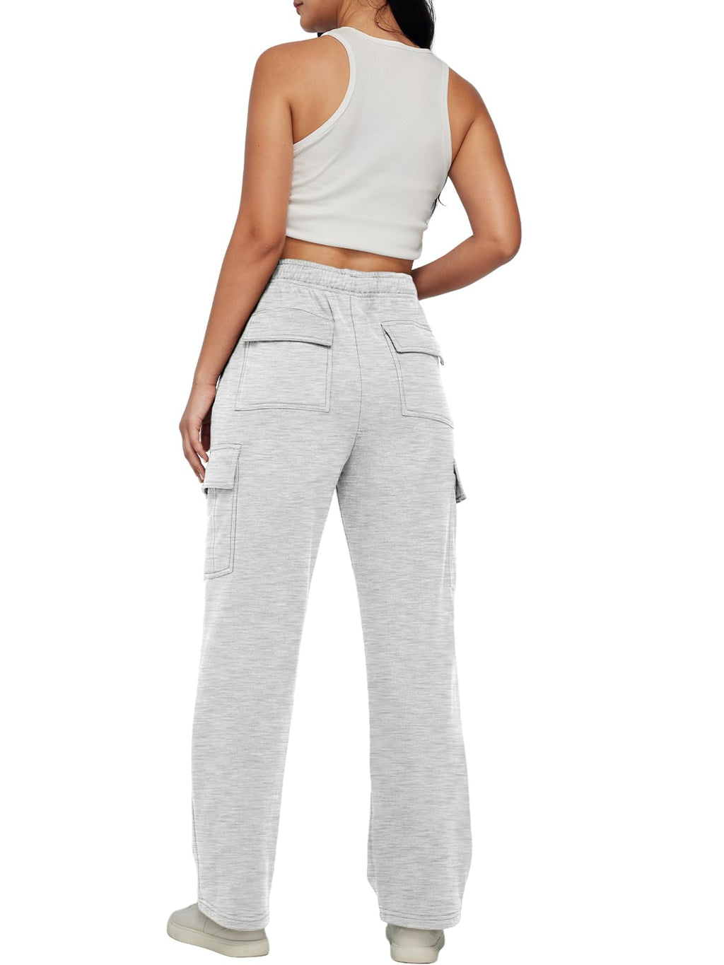 AUTOMET Womens Cargo Sweatpants Baggy Fleece High Waisted Joggers Sweat Pants Athletic Pants