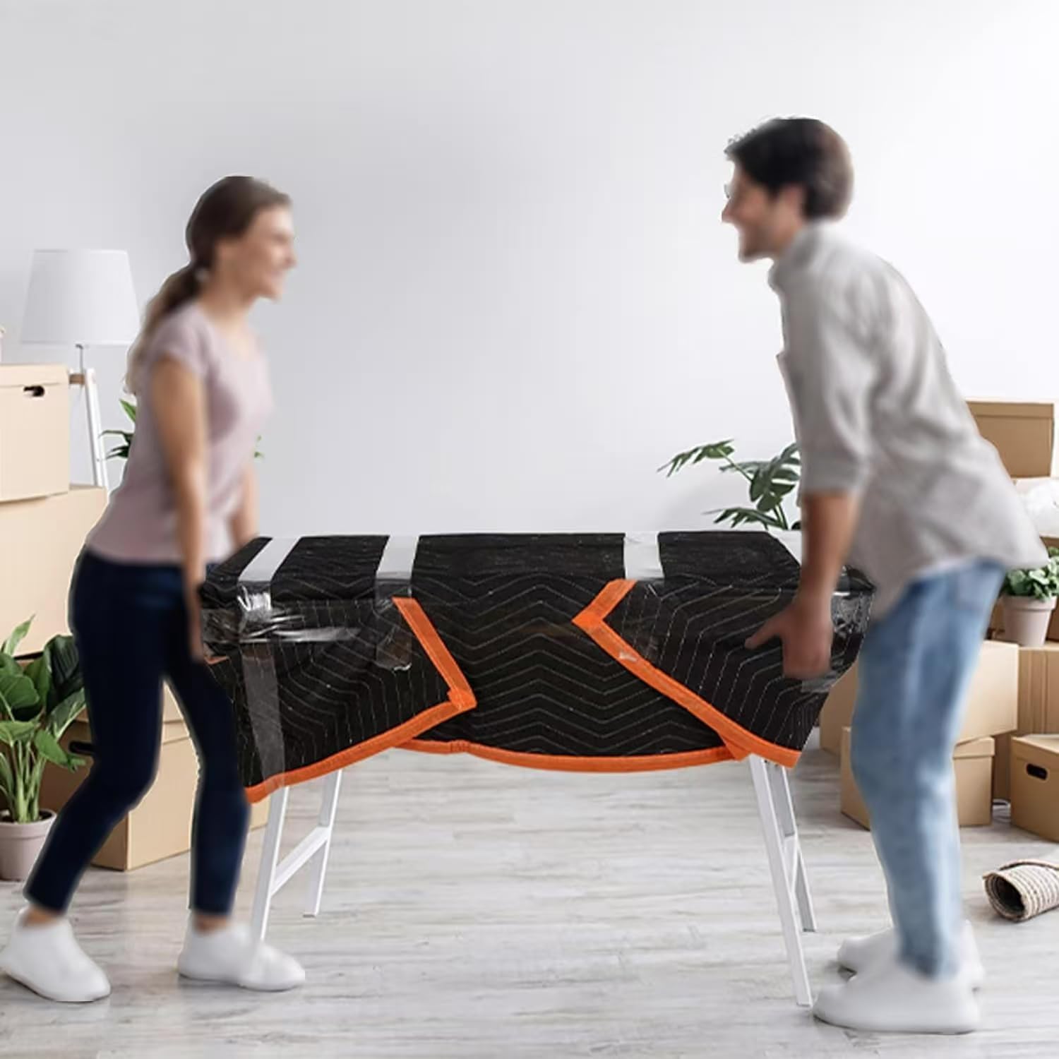 Large Moving Blankets 80 * 72in Heavy Duty Packing Blankets for Furniture Moving Shipping Wrapping Quilted Furniture Pads for Moving, Padded Mover Blankets