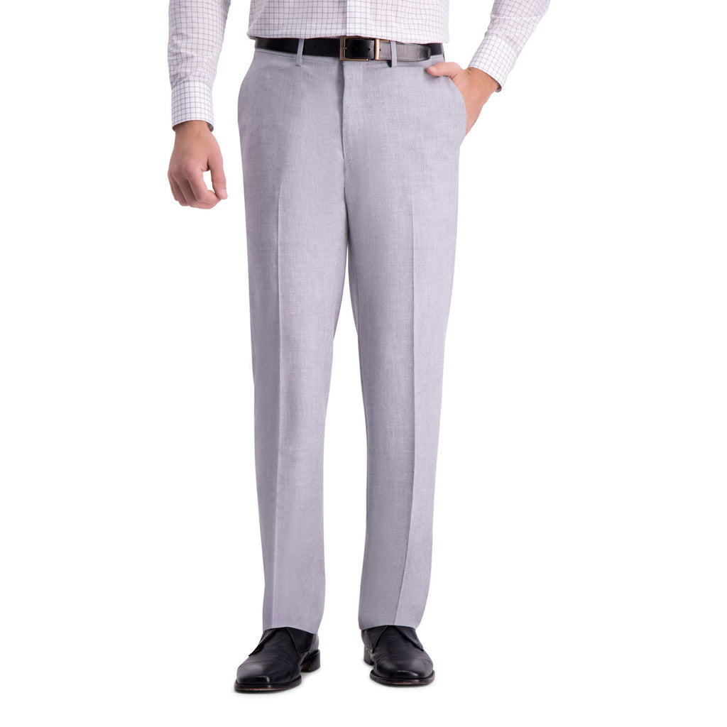 J.M. Haggar Mens 4-Way Stretch Straight Fit Flat Front Dress Pant