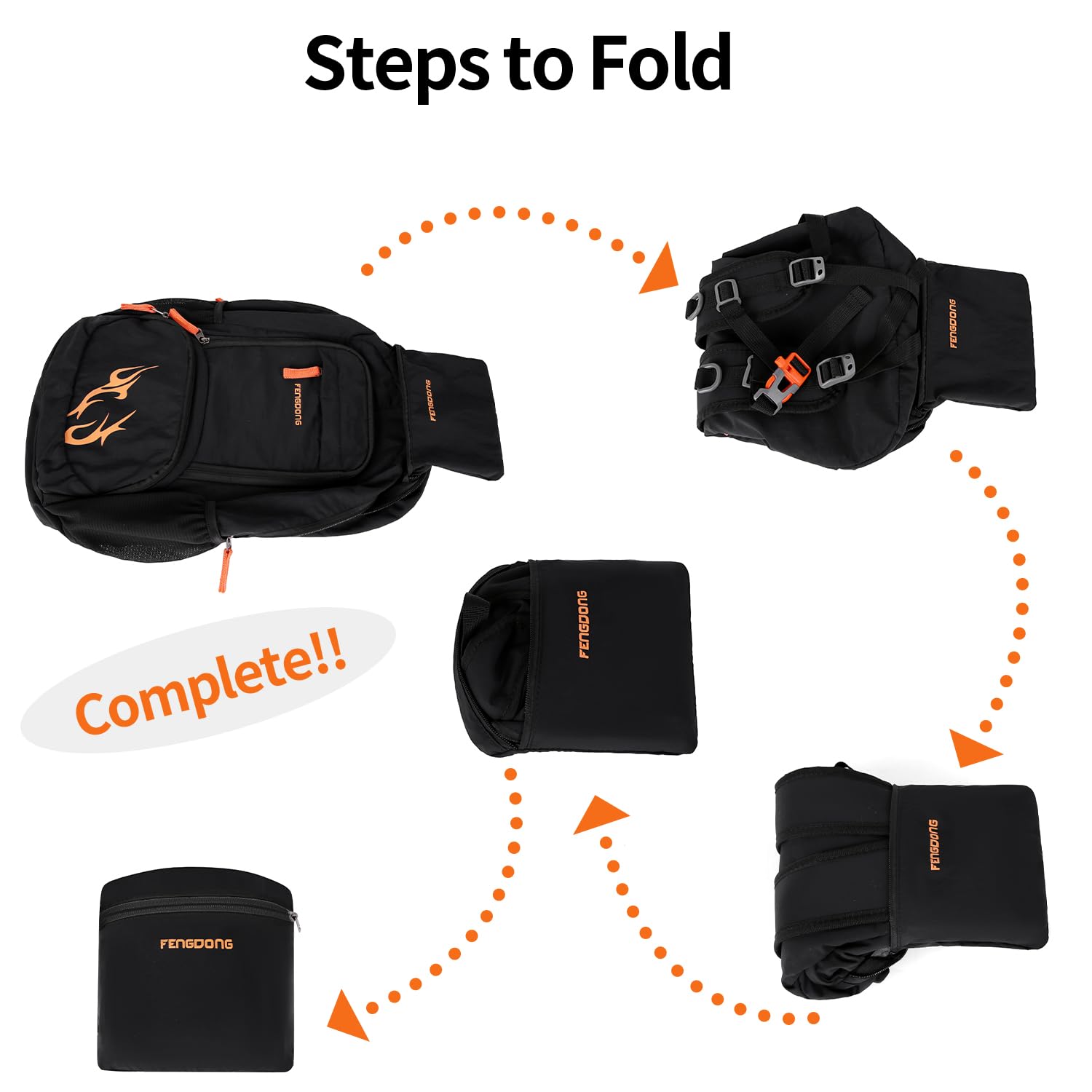 FENGDONG 35L Lightweight Foldable Waterproof Packable Travel Small Hiking Backpack Daypack for men women