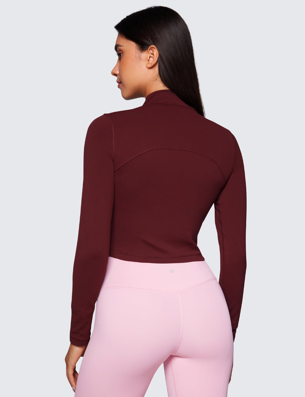 CRZ YOGA Butterluxe Mock Neck Long Sleeve Shirts for Women - Workout Casual Tops Turtleneck Crop Slim Fall Base Layer