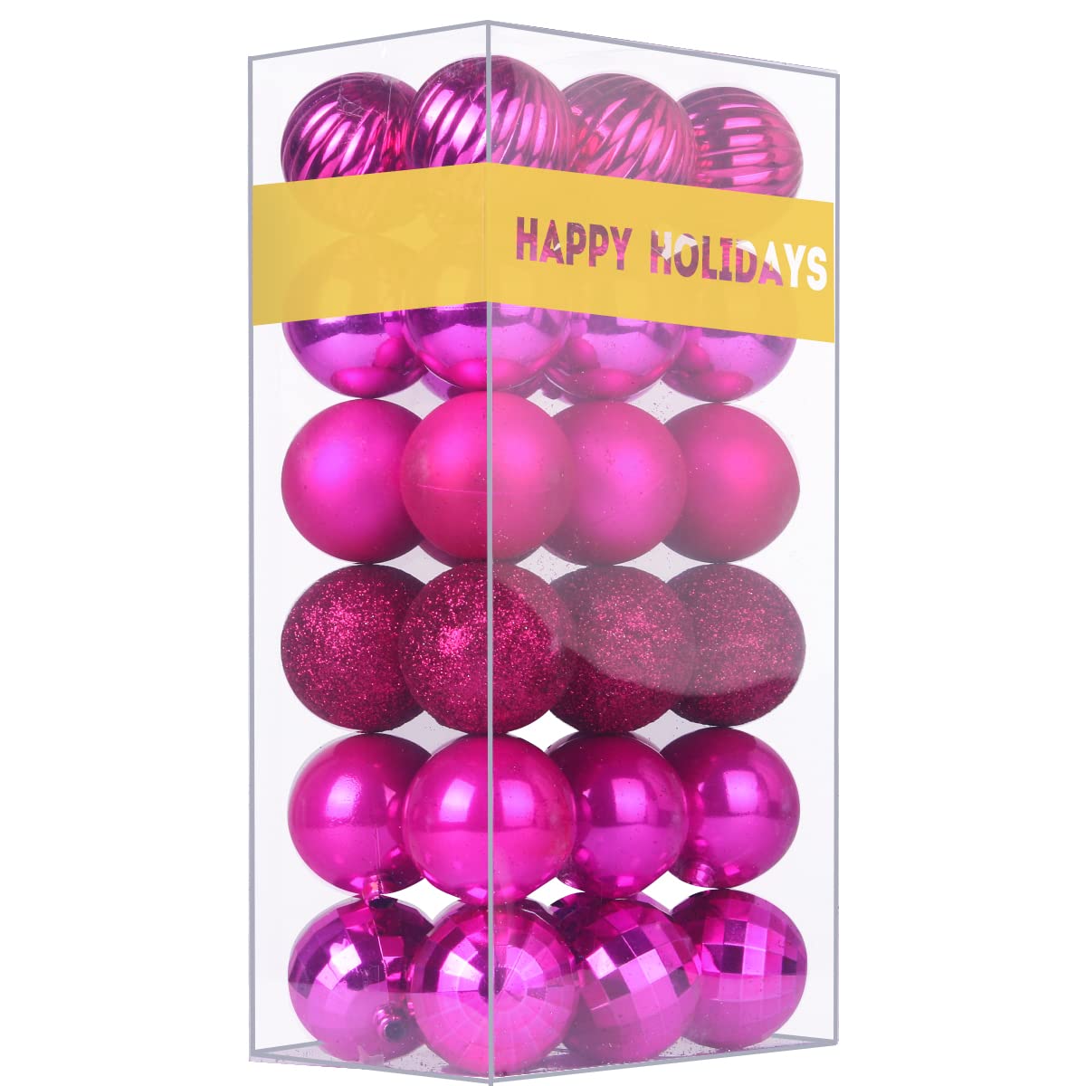 Bubblegun Pink 1.6" Small Christmas Balls Christmas Tree Decoration Ornaments Shatterproof Hanging Balls for Birthday Halloween Holiday Wedding Decorations Set of 12pcs