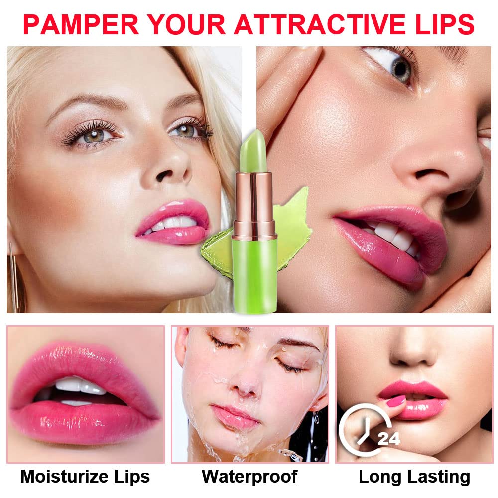 evpct 2Pcs Blueberry Tinted Lip Balms PH Lip Color Changing Lipstick Balm Stain Gift Set Queen for Women Girls Korean Mood Long Lasting Color Change Light Pink Lipstick Lip Tint Plumper Gloss