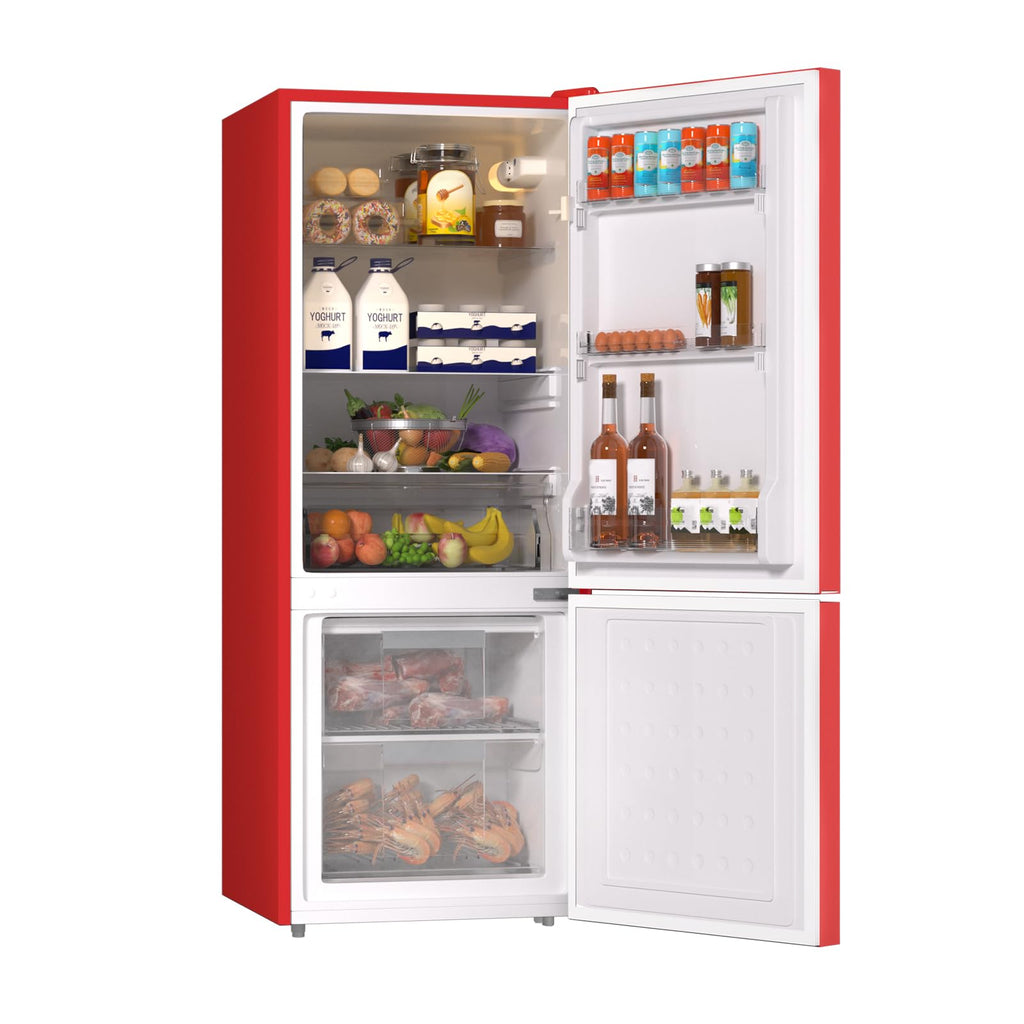 BANGSON 4.0 Cu.Ft Small Refrigerator with Freezer, Small Fridge with Bottom Freezer, for Apartment, Bedroom, Dorm, and Office, Double Door, Stainless Steel, Silver