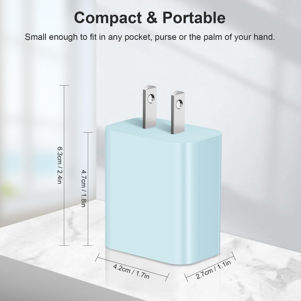 USB C Charger Block Charging Block Type C Charger 20W Wall Chargers 4 Pack for iPhone 16/16 Plus/16 Pro/16 Pro Max/iPhone 15/15 Pro/15 Pro Max/14/13/12 Pro/Samsung//Android(Black)