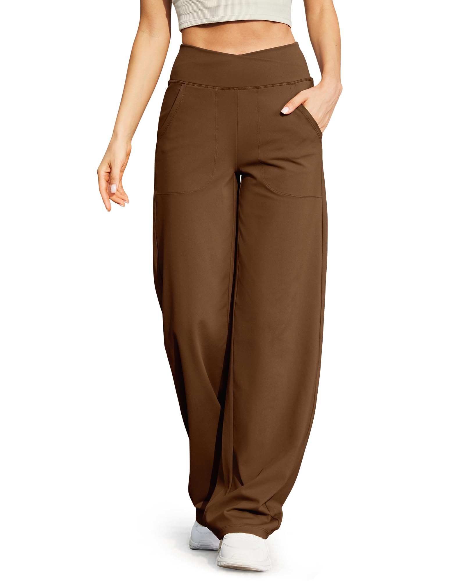G4Free Wide Leg Pants for Women Loose Yoga Pants with Pockets Petite/Regular/Tall Stretch Casual Lounge Pants