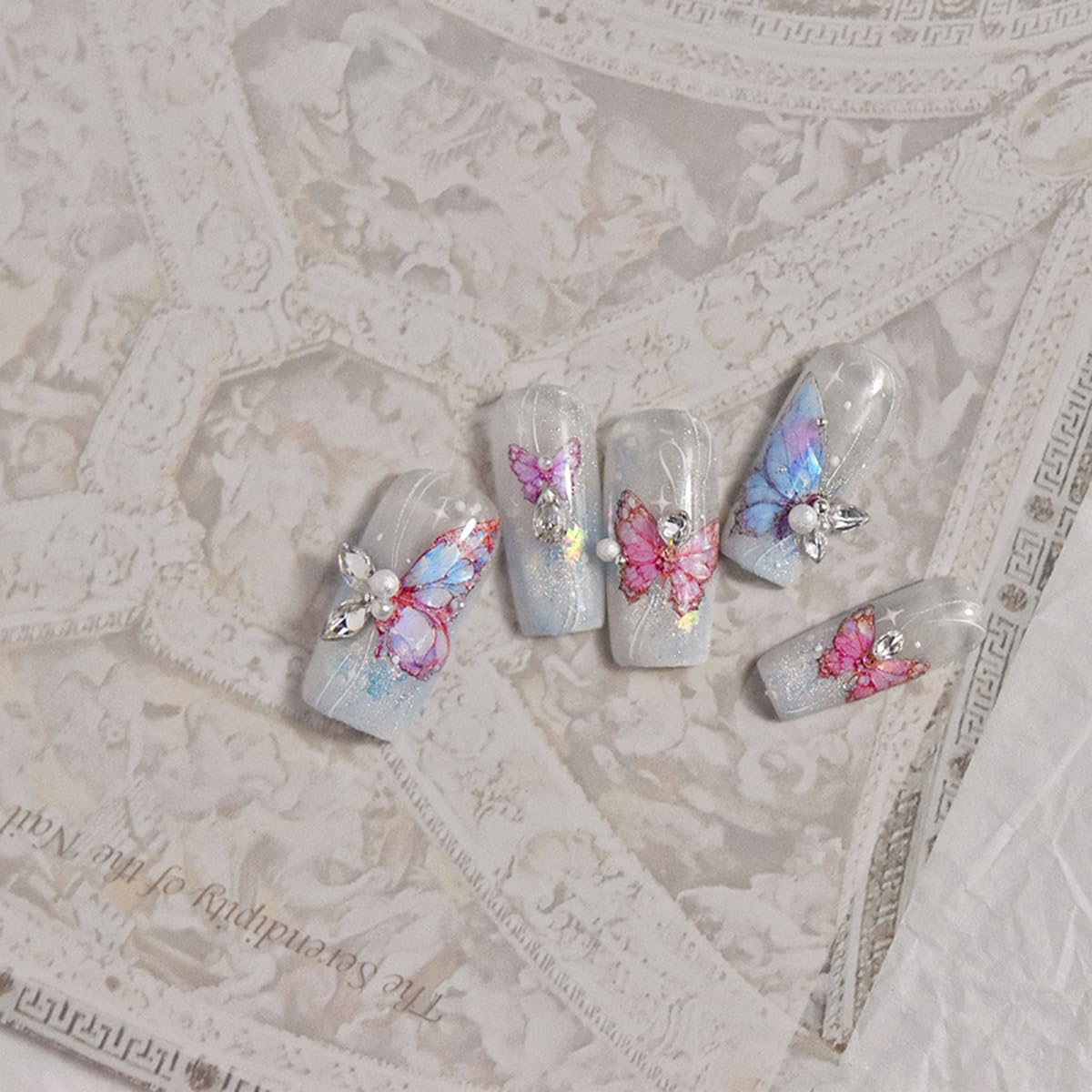 Christmas Nail Art Stickers Decals 5D Embossed Santa Claus Xmas Tree Nail Decals with Crystal 1PCS Cute Bear Bow Candy Cane Snowflake Christmas Nails Adhesive Stickers for Holiday Manicure Decorations