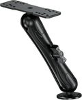 VAZESWIN Aluminum Alloy Fish Finder Mount with C Size 1.5" Ball Rectangular Plate & Round Base, 9.1" Long Arm Marine Electronic Mount Compatible with Garmin, Lowrance, Humminbird, Raymarine and More