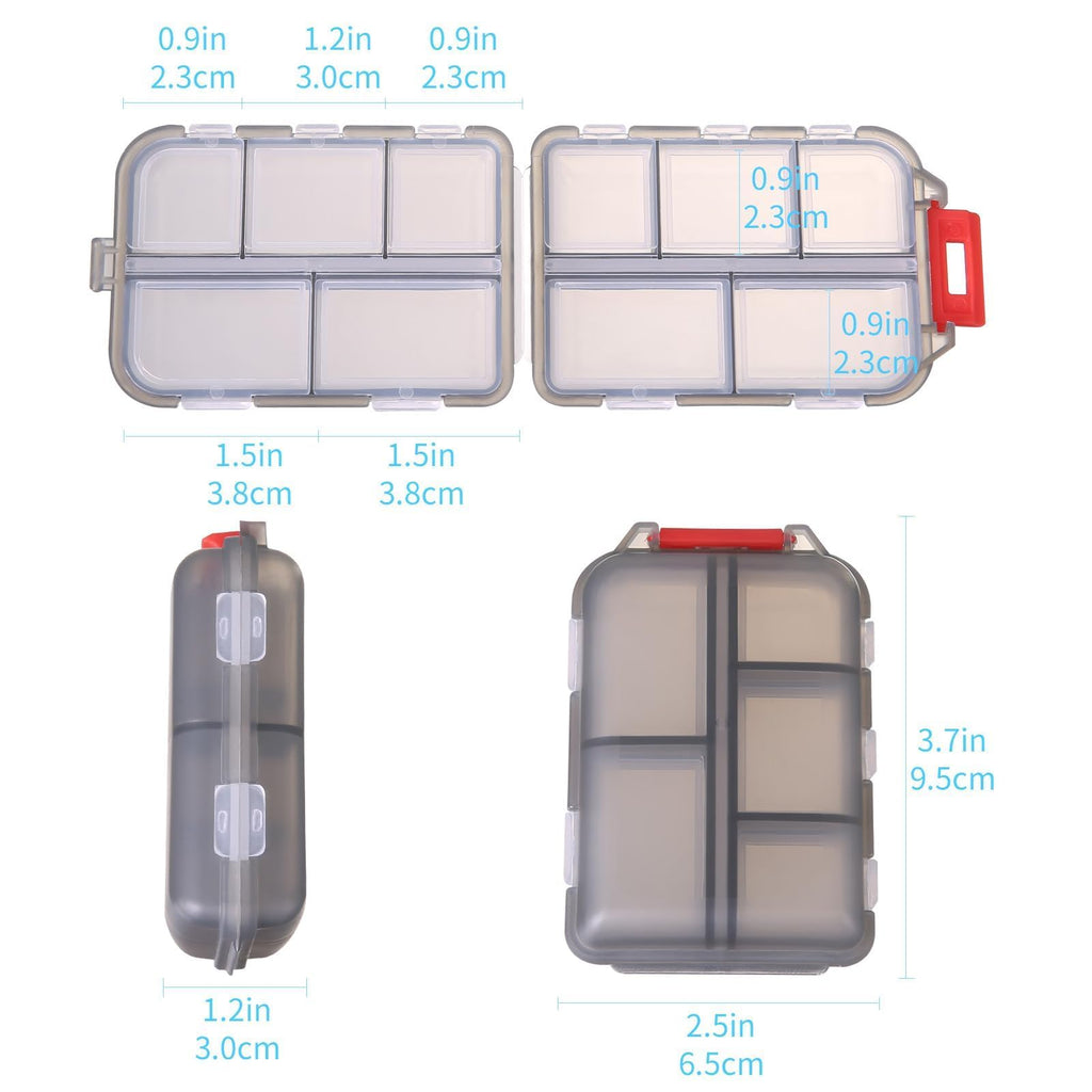 1Pack Travel Pill Organizer - 10 Compartments Pill Case, Compact and Portable Pill Box, Perfect for On-The-Go Storage, Pill Holder for Purse Blue