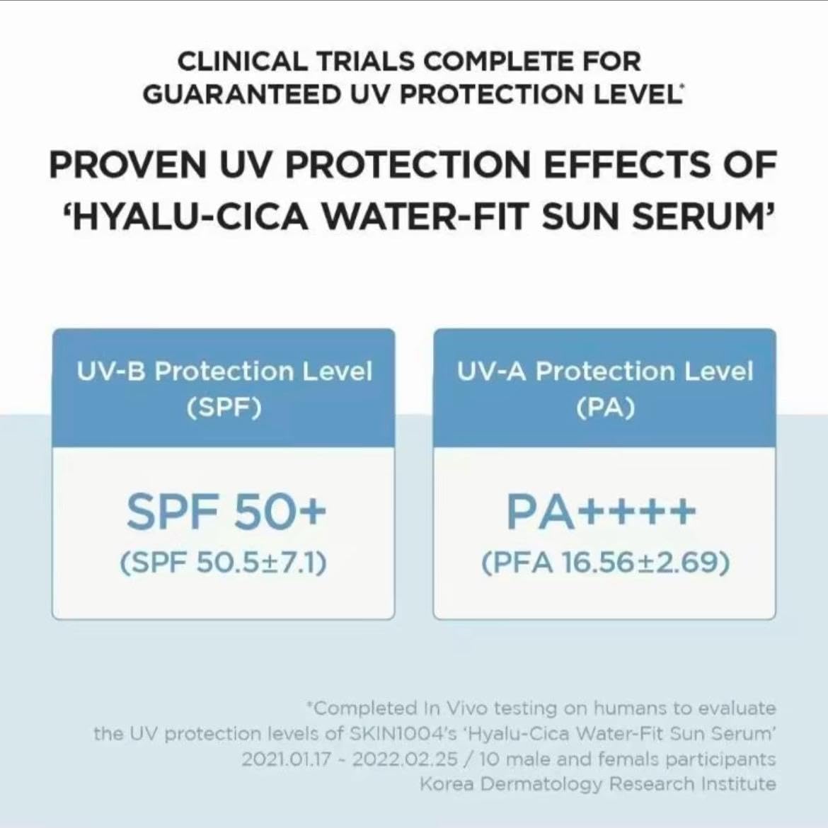 SKIN1004 Centella Hyalu-Cica Water-Fit Sun Serum UV, Korean Sunscreen SPF 50, Centella Sunscreen, Travel Essentials, Sunscreen with Hyaluronic Acid, No White Cast, Korean Skin Care, 1.69 fl.oz / 50ml
