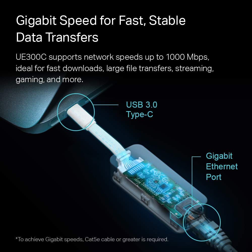 TP-Link Ethernet Splitter 1 to 2, 1000 Mbps High Speed Dual-Port Internet Splitter, Compatible w/ Cat8/7/6/5e/5, USB-C & Ethernet Cables Included, Aluminum Case, Plug and Play for Routers & More EH210
