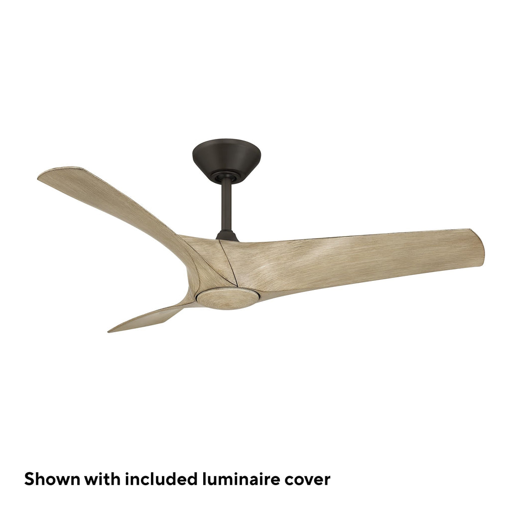 Modern Forms Zephyr Smart Indoor and Outdoor 3-Blade Ceiling Fan 52in Bronze/White Oak with Adjustable CCT 2700K-3000K-4000K-5000K LED Light Kit and Remote Control