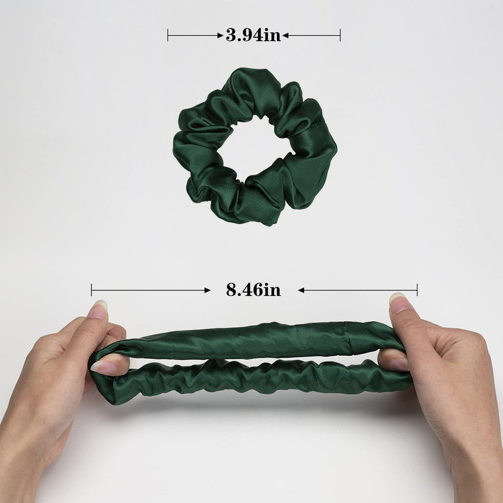 Silk Scrunchies for Hair 100% Mulberry Silk Hair Ties（Silver gray, Dark gray, Pink）