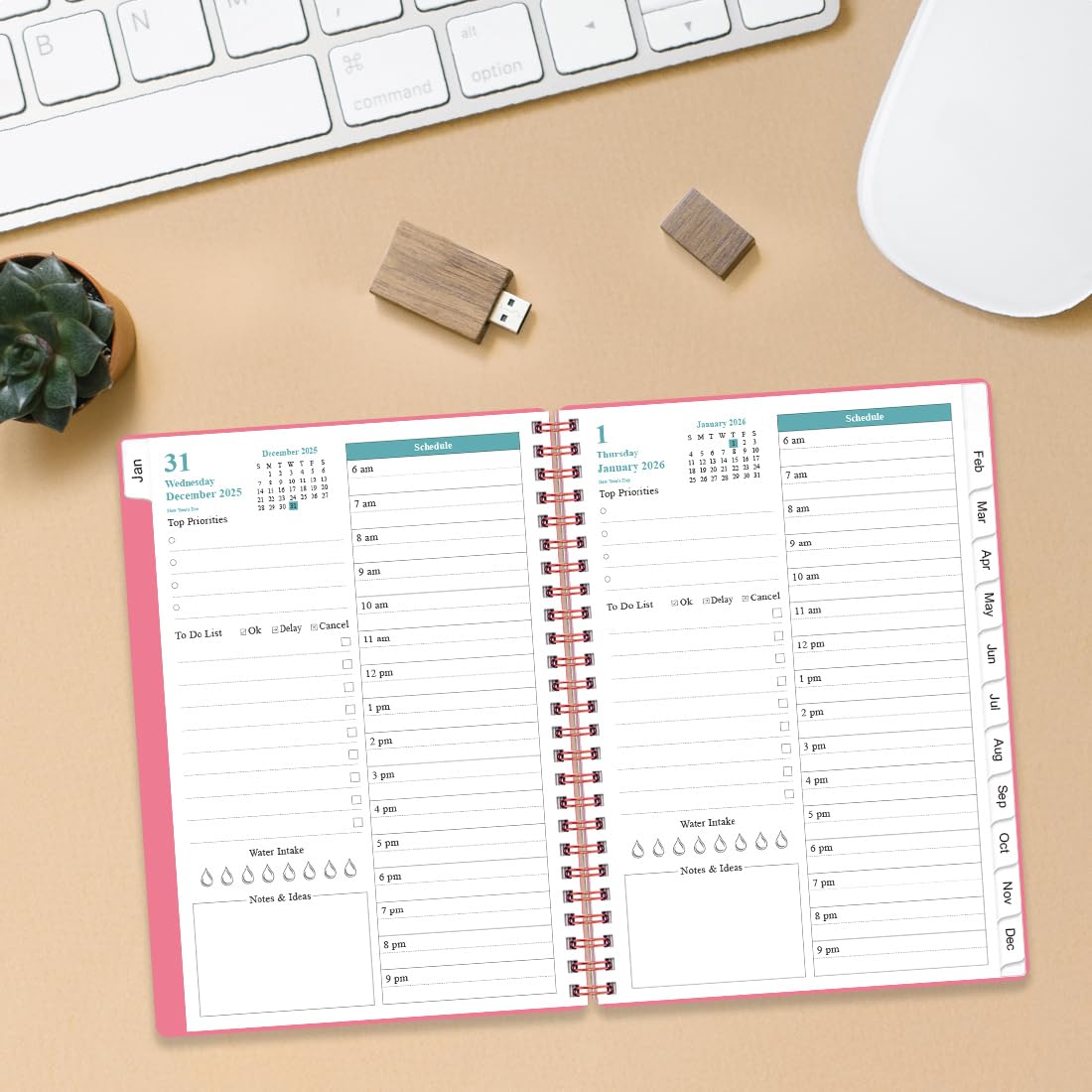 2026-2027 Daily & Monthly Planner - One Page Per Day, Daily Planner from July 2026 to June 2027, Planner 2026-2027 with 12 Monthly Tabs, 6.4" x 8.5", Black