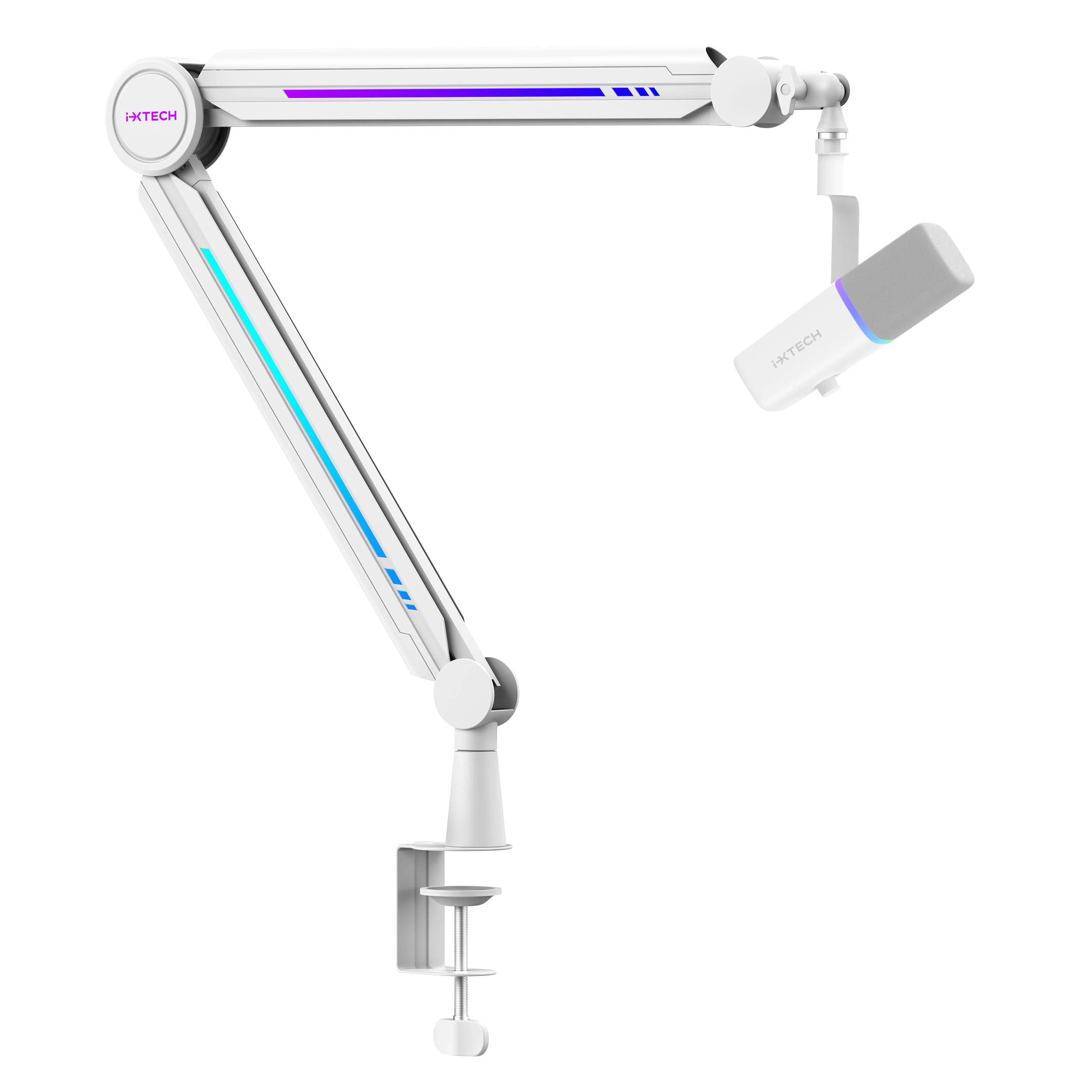 IXTECH Premium Microphone Boom Arm with Desk Mount, 360° Rotatable, Fully Adjustable, for Podcast, Video, Gaming, Radio, Studio, Recording, Sturdy and Universal VALIANT Model