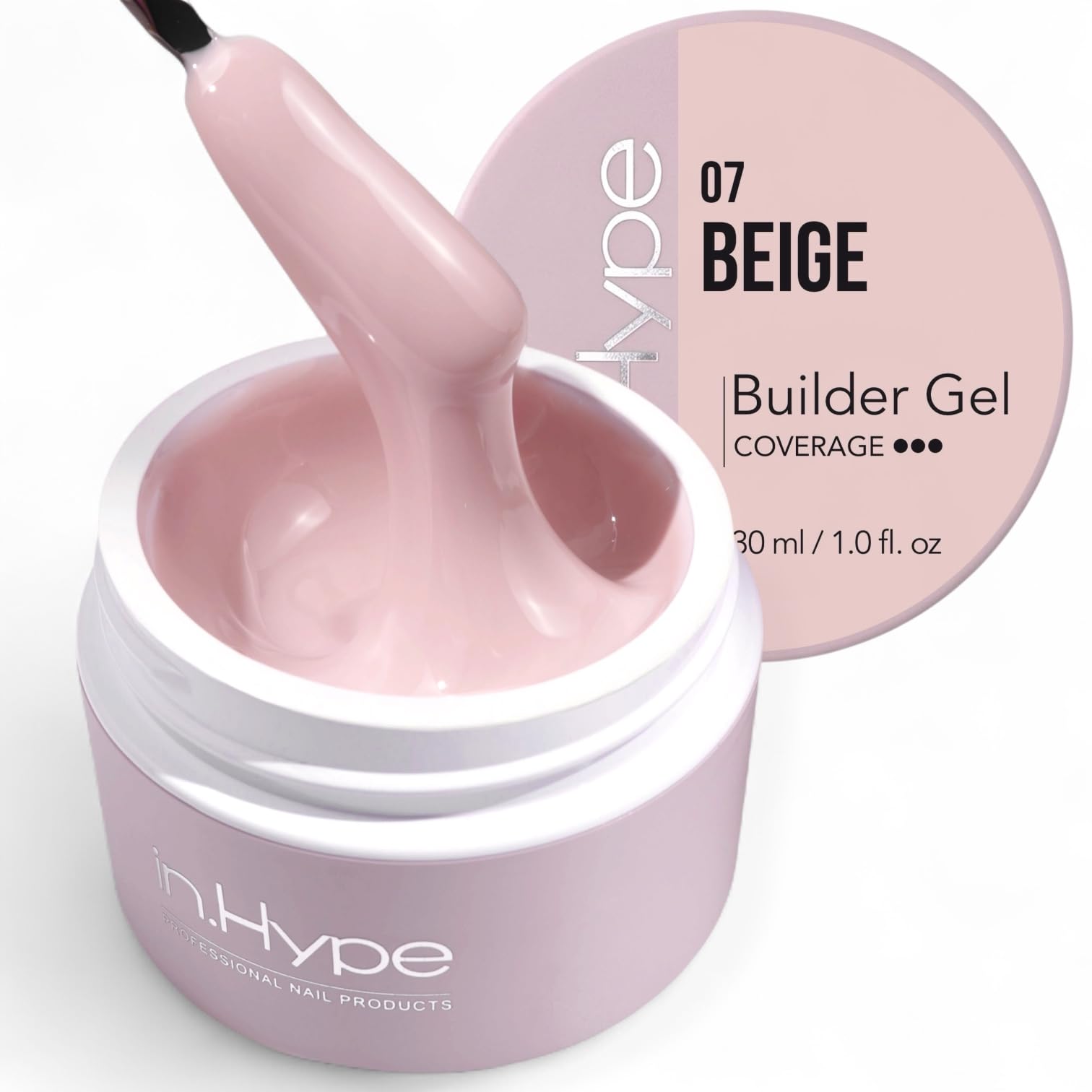 IN.HYPE UV/LED Professional Hard/Builder Gel for Nail Extension/Strengthening/Overlays File Off (Baby Pink #3)