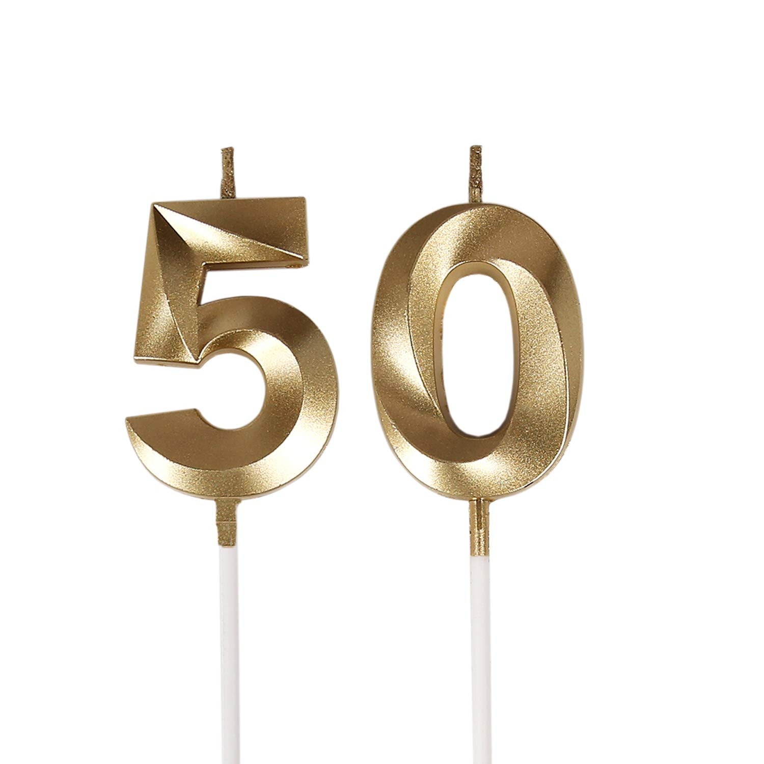 Bailym Black 50th Birthday Candles, Number 50 Cake Topper for Men Birthday Decorations Party Decoration