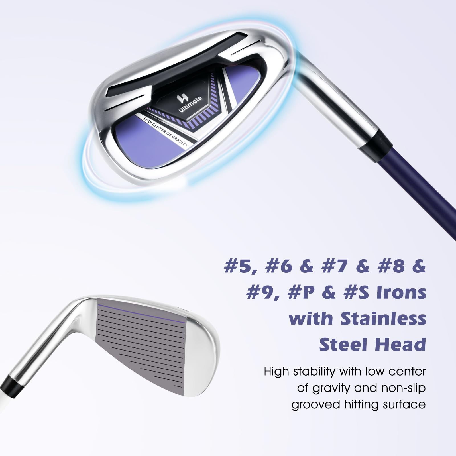 Tangkula 9/10/12 Pieces Women's Complete Golf Clubs Set, Golf Club Package Set with 460CC Driver, Fairway Wood & Hybrid, Irons, Putter, Portable Regular Golf Club Set
