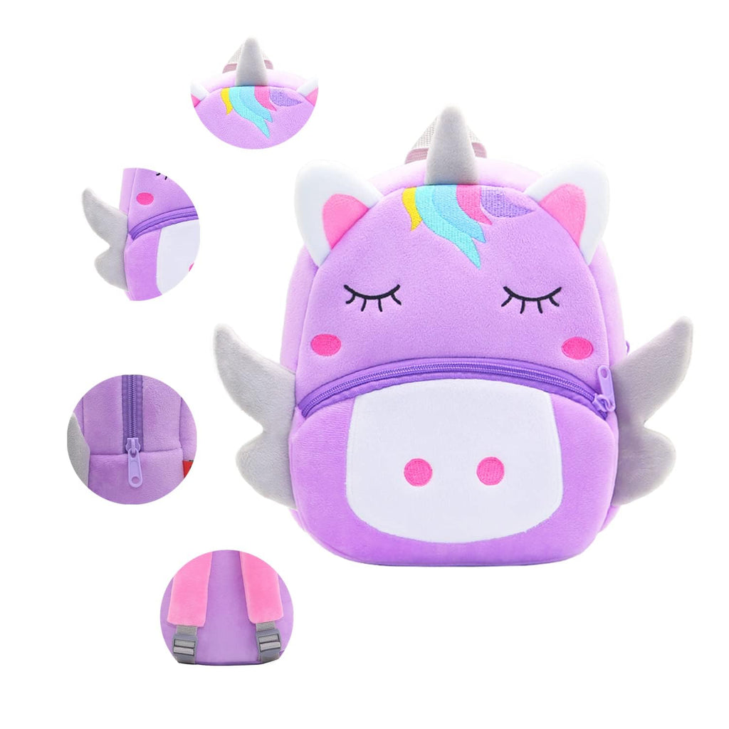 NICE CHOICE Cute Toddler Backpack Toddler Bag Plush Animal Cartoon Mini Travel Bag for Baby Girl Boy 2-6 Years(BB Unicorn)