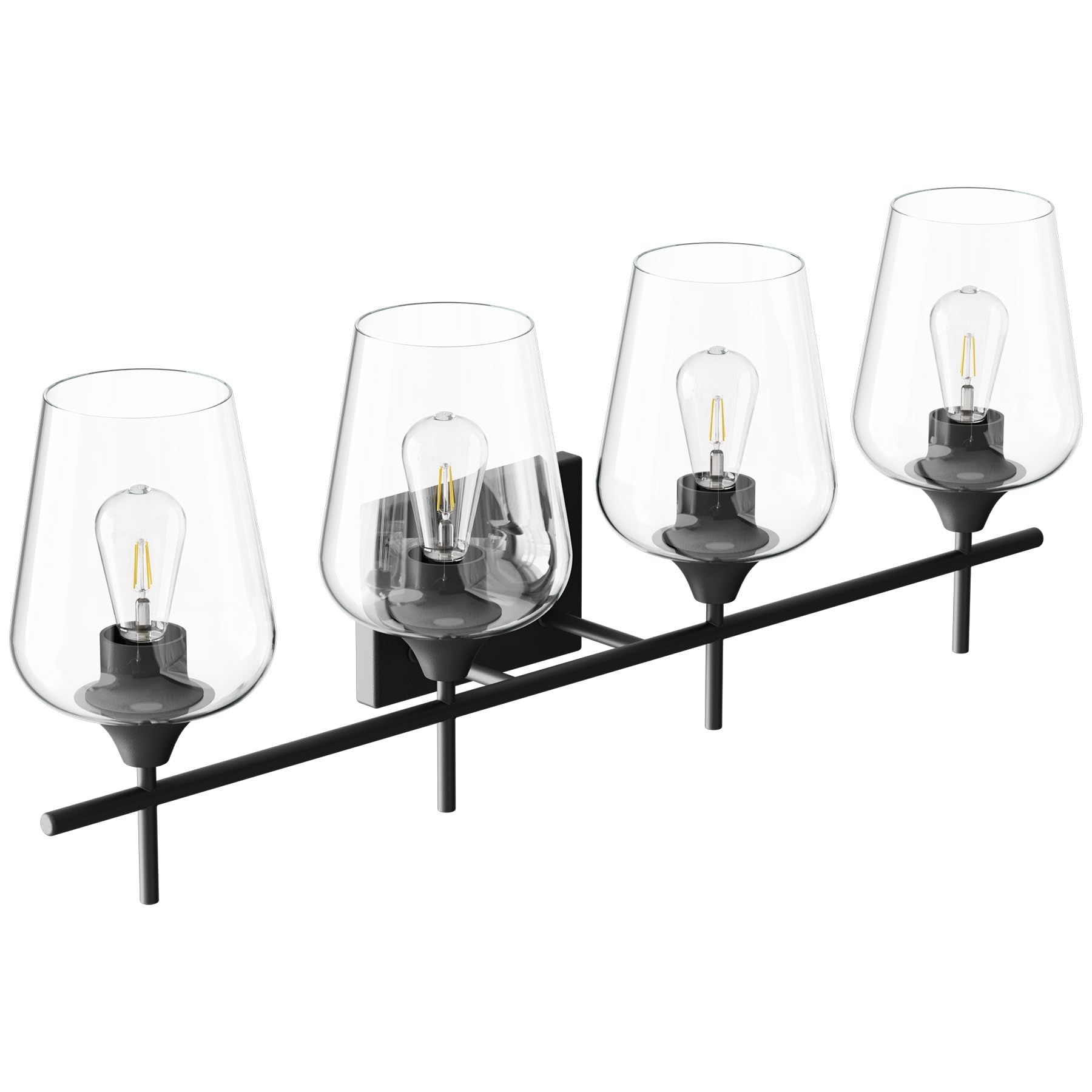 VONLUCE Bathroom Vanity Light, 2 Light Bathroom Light Fixture Over Mirror, Bathroom Wall Lamp with Clear Glass, Modern Brushed Nickel Vanity Lighting fixtures for Bathroom, Bedroom, Hallway