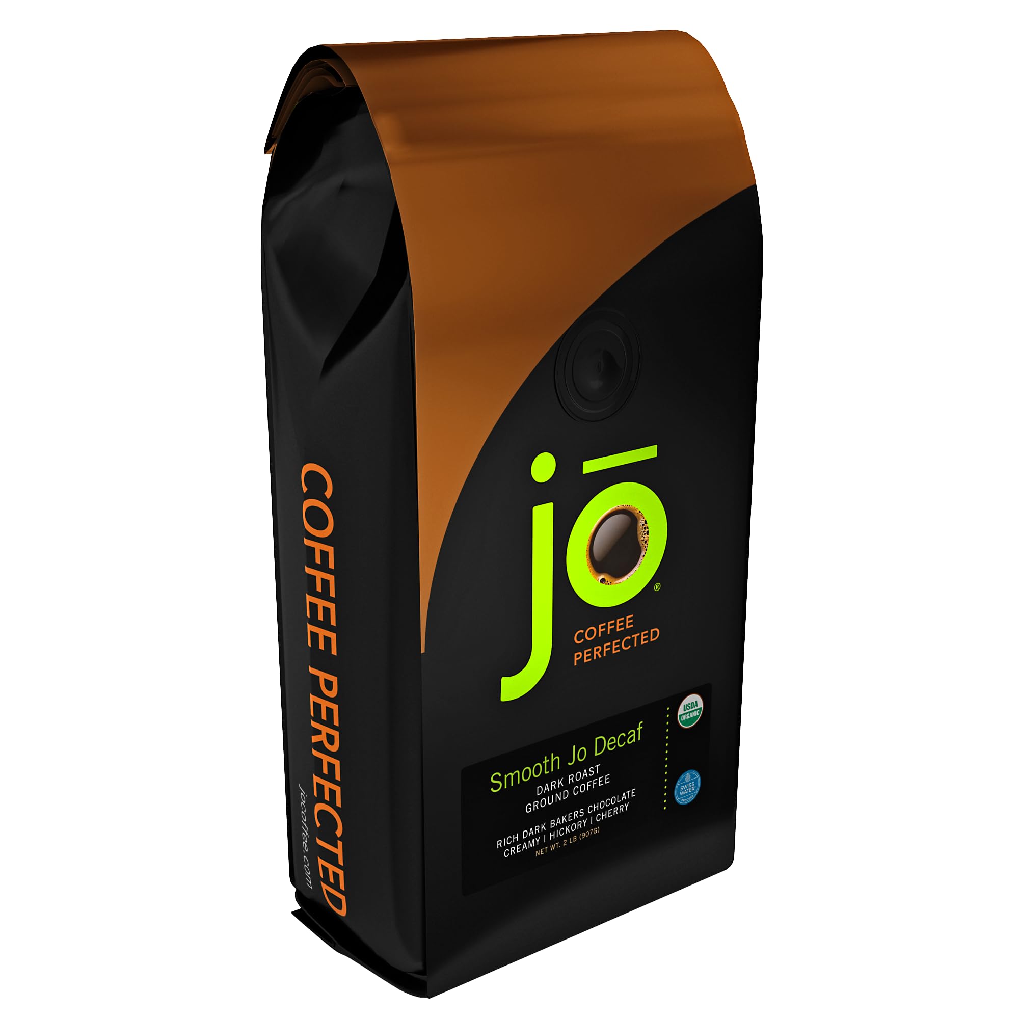 COLD BREW JO DECAF: 10 oz. Coarse Ground USDA Organic Decaf Coffee, Dark French Roast, Swiss Water Process, Soft Velvety Texture, Low Acidity, Fair Trade Kosher, Gluten Free, Non-GMO, Chemical Free