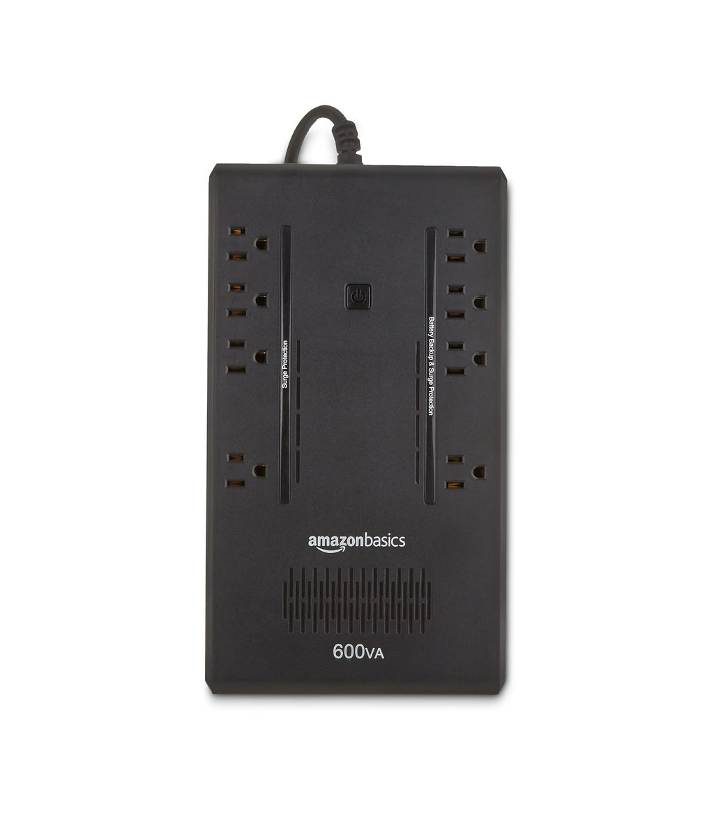 Amazon Basics UPS Battery Backup & Surge Protector, 400VA/255W, 6 Outlets, Uninterruptible Power Supply, Small Compact Size, Black