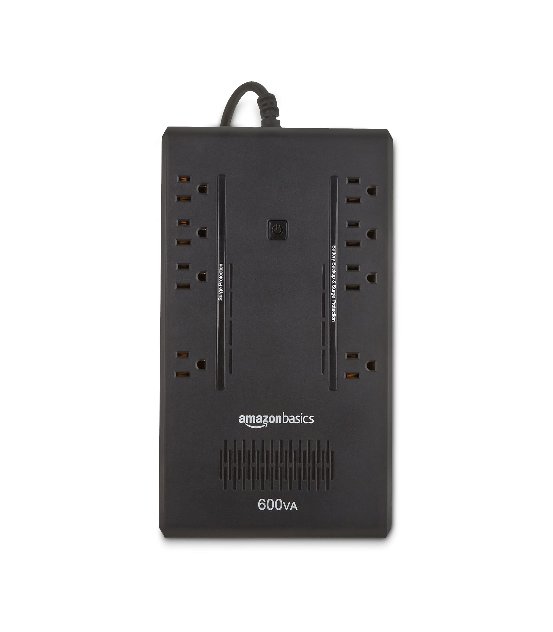 Amazon Basics UPS Battery Backup & Surge Protector, 400VA/255W, 6 Outlets, Uninterruptible Power Supply, Small Compact Size, Black