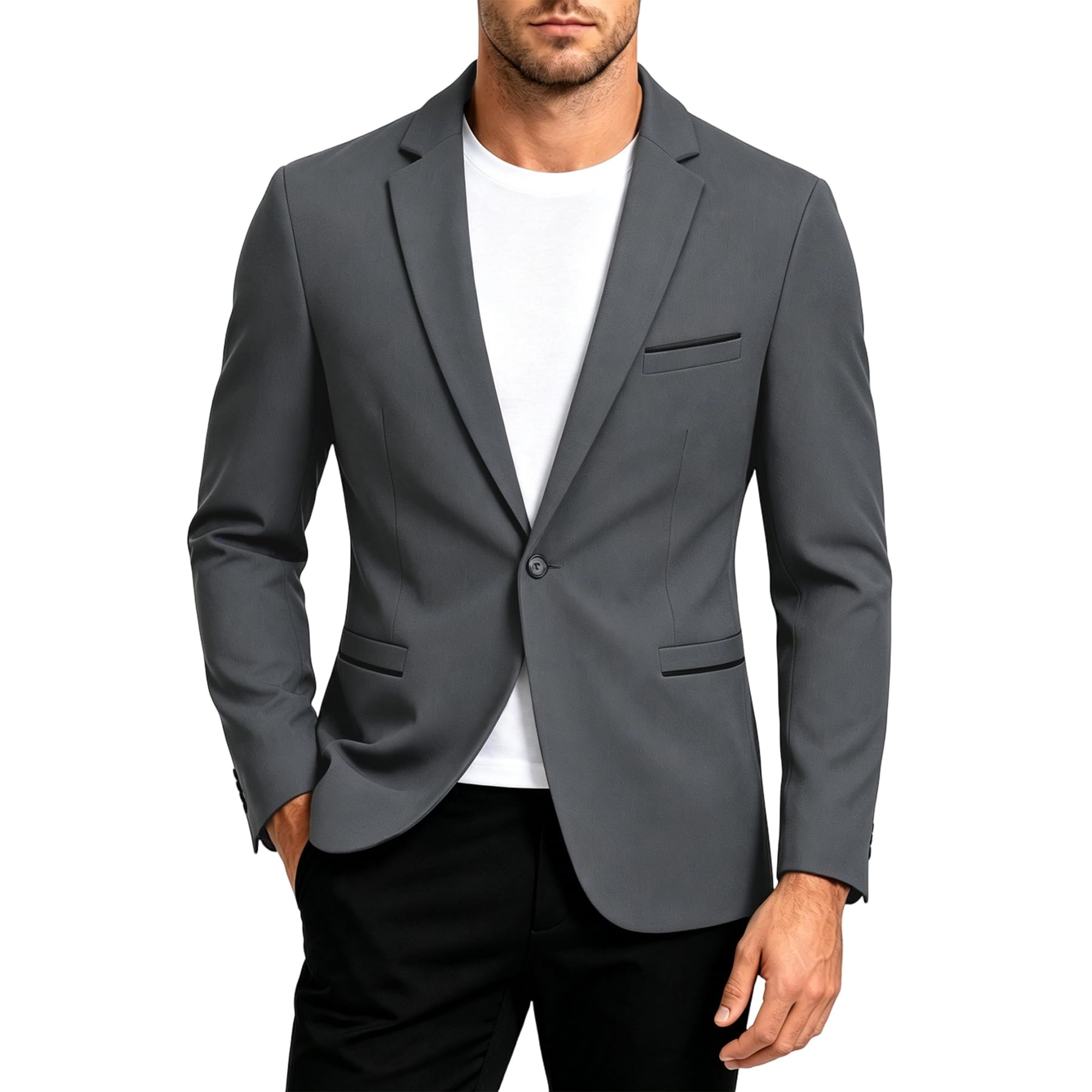 Cloudstyle Men's Suit Jacket One Button Slim Fit Sport Coat Business Daily Blazer