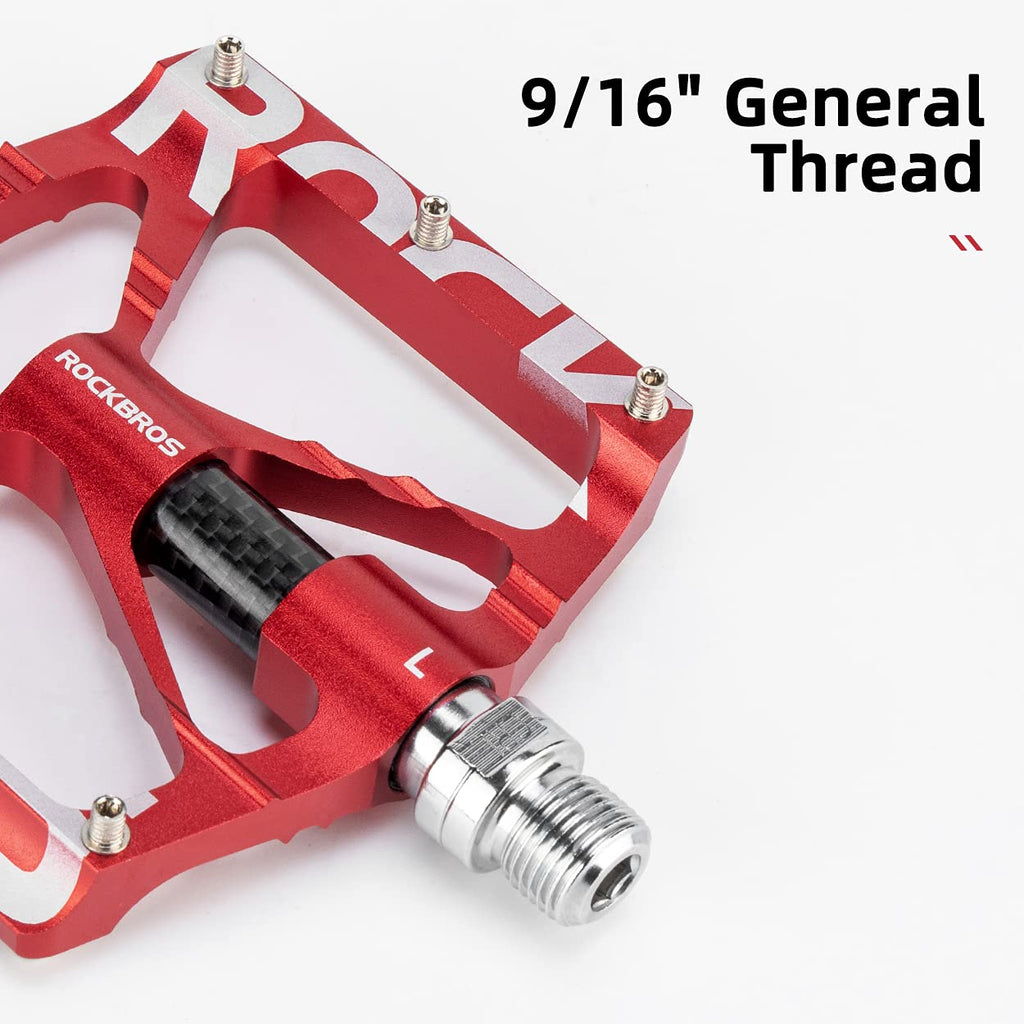 ROCKBROS Mountain Bike Pedals MTB Pedals CNC Non-Slip Lightweight Aluminum Alloy Bicycle Pedals Sealed Bearings Bicycle Platform Pedals 9/16" BMX Road Bike Pedal