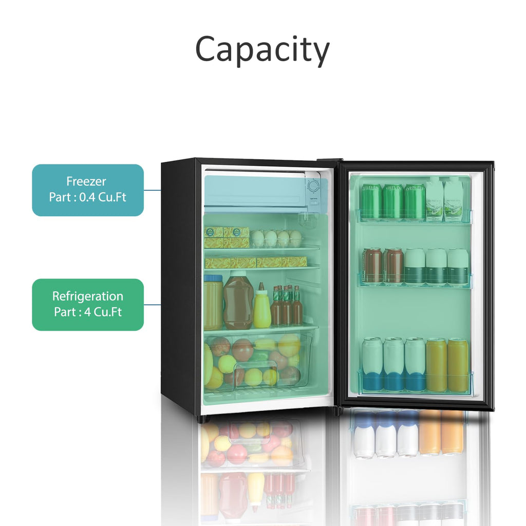 HAILANG 3.1 Cu.Ft Mini Fridge with Freezer, Single Door Mini Refrigerator, 5 Settings Temperature Adjustable, Compact Refrigerator for Apartment,Dorm, Office, Bedroom