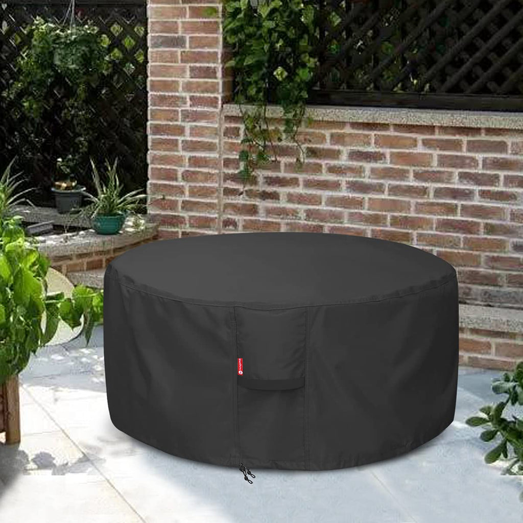 SheeChung Fire Pit Cover for Solo Stove Bonfire Outdoor Smokeless Firepit-Small Round Waterproof 600D Polyester Shelter,Air Vent,Anti-UV&Tear Resistant-Fits for 16”-22” Gas Fire Pit Table (22"Dx16"H)