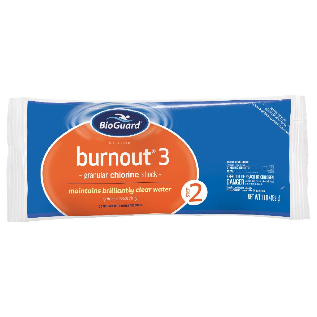 BioGuard Burnout 3, 1 lb, Quick Dissolving, Maintains Brilliantly Clear Water, Effective for Proper Pool Maintenance