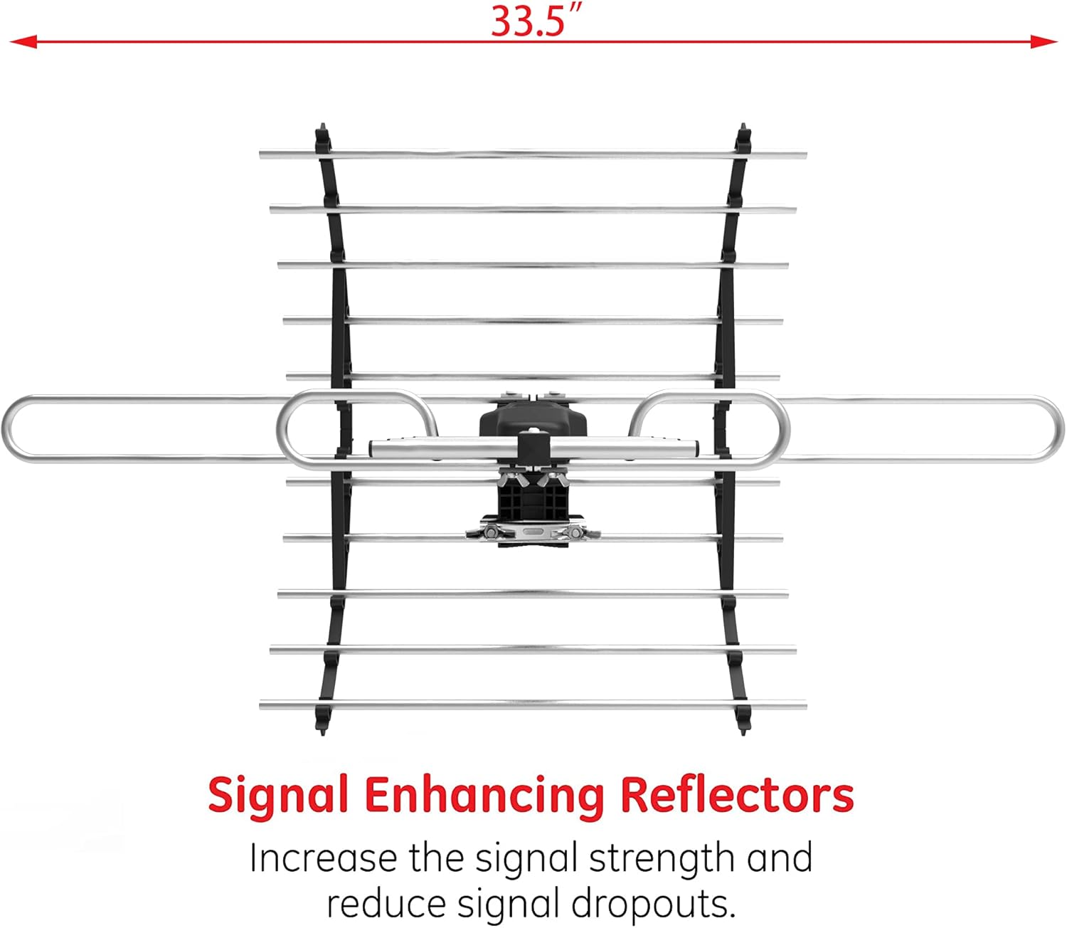 PIBIDI Digital HD TV Antenna, Amplified Attic/Outdoor Antenna, 360 Degree Rotation Wireless Remote, 4K 1080P VHF UHF, Mounting Pole Included, 200 Miles Range