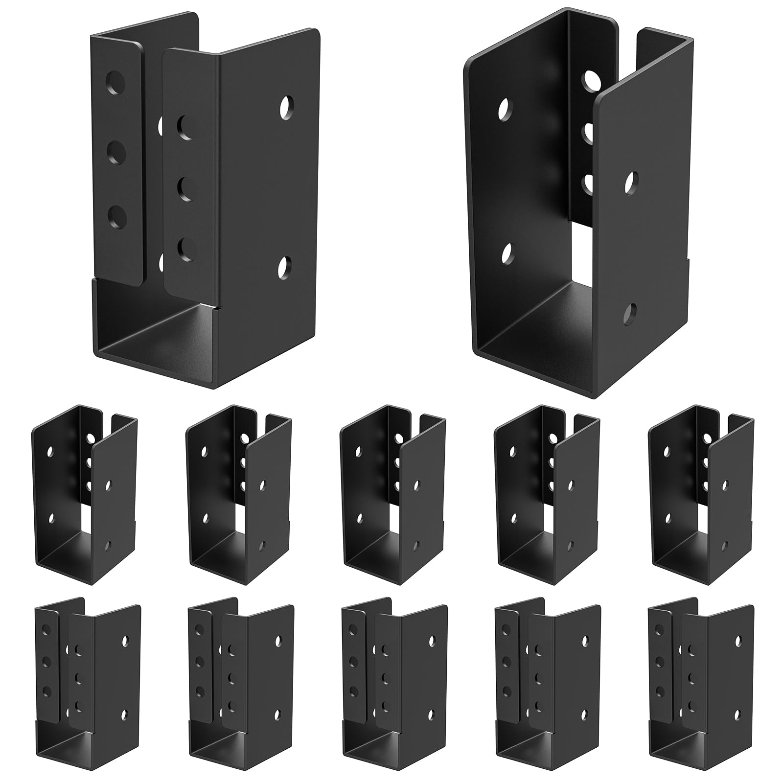 FMhotu Concealed Joist Hanger (1 Pack),4"x6" Outdoor Concealed-Flange Joist Bracket with Screws, Q235B Steel Powder Coated Concealed Mount Light Joist Hangers for 4"x6" Beam, Swing, Handrail, Fence