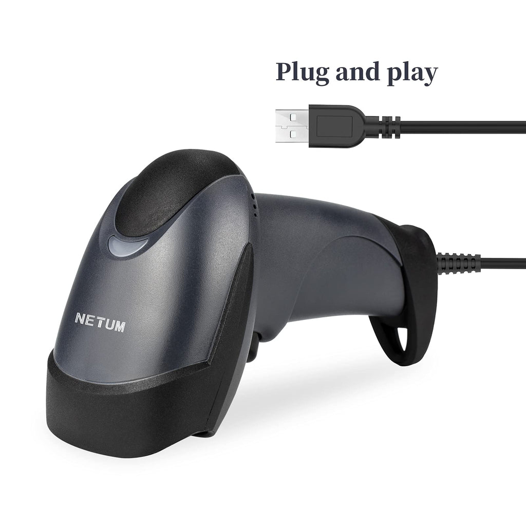 NETUM USB Laser Barcode Scanner, Handheld 1D Wired Bar Code Scanner Scanning UPC EAN Reader Gun Retails for Supermarket, Convenience Store, Warehouse - NT-M1