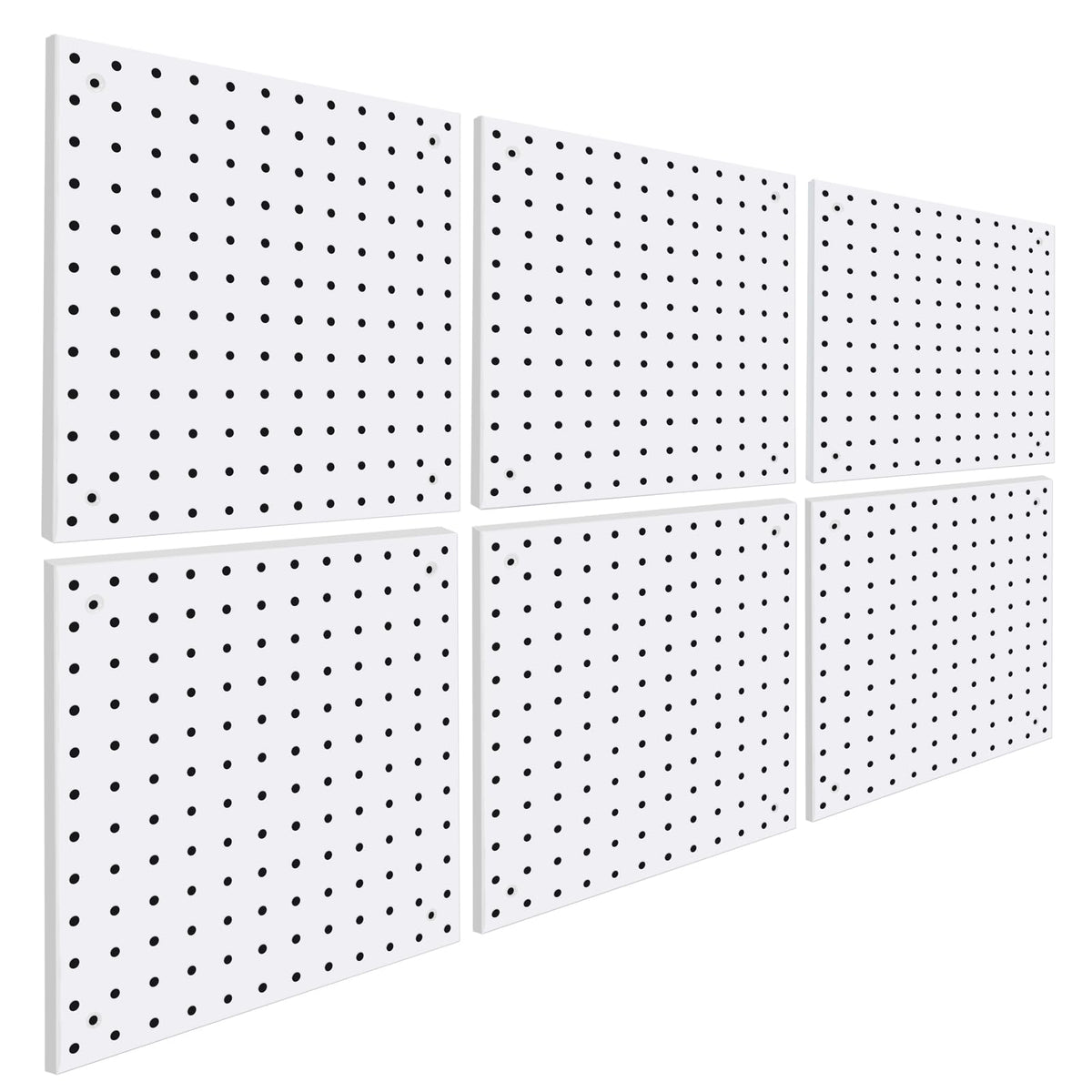 Peg Board,Steel Organization Panels, Ideal for Garage Tool Storage, Office Organization, Craft Room, Kitchen,Pack of 4 (Black, 4-12X12)