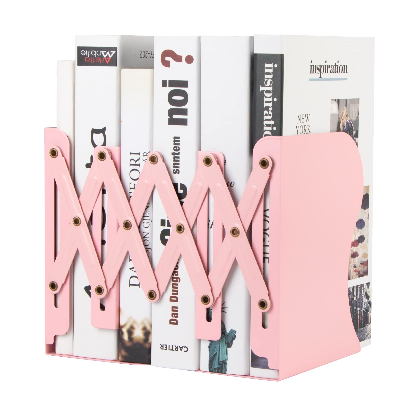 Aobopar Adjustable Book Ends, Metal Bookends for Heavy Books, Desk Book Holder for Shelves, Book Organizer for Desk, Suitable for Office, Home and School Use (Black)