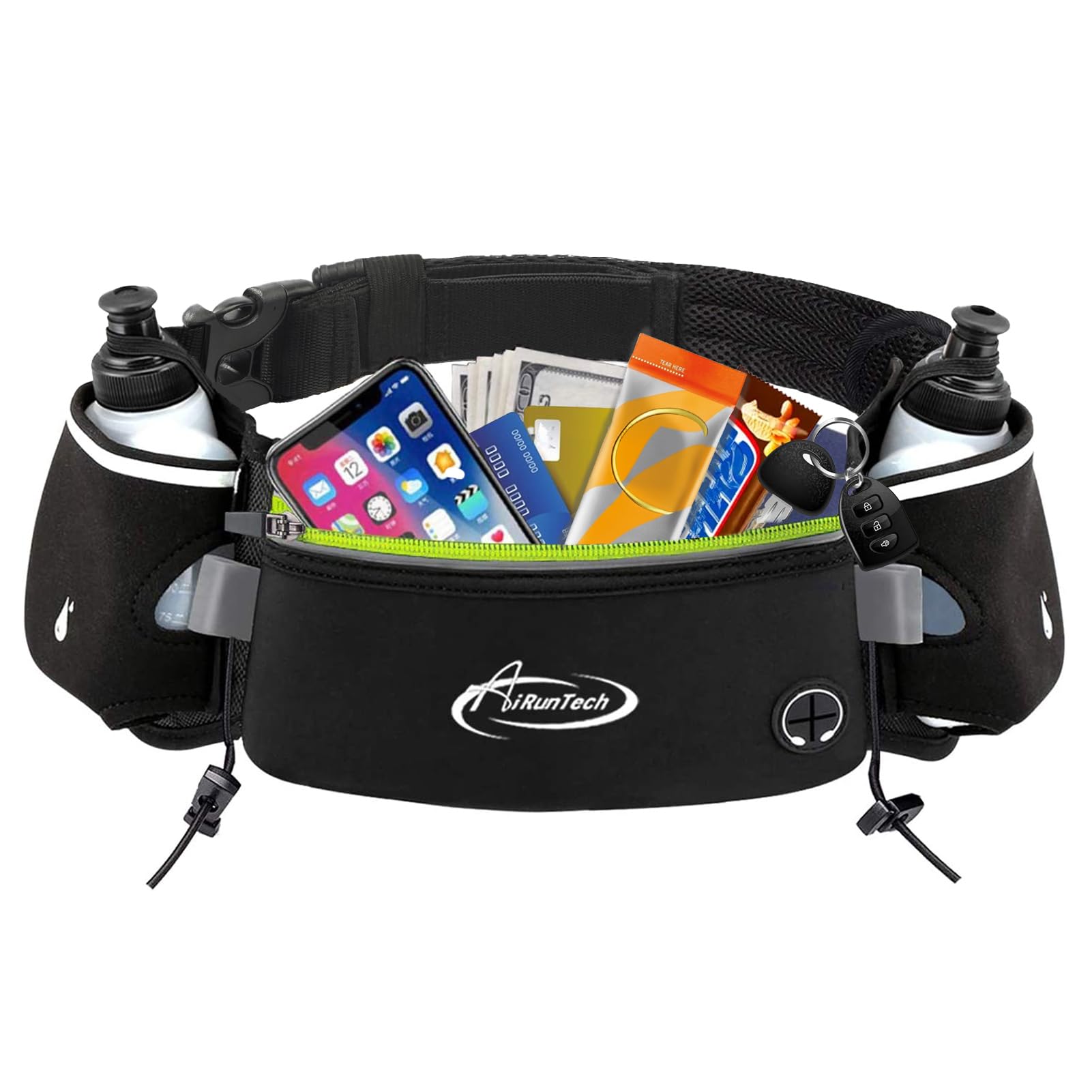 AiRunTech Hydration Running Belt with Water Bottle, Running Fanny Pack for Phone and Wallet Holder, Running Bag Runners Essentials Accessories Marathon Triathlon Walking Jogging Gear Gift
