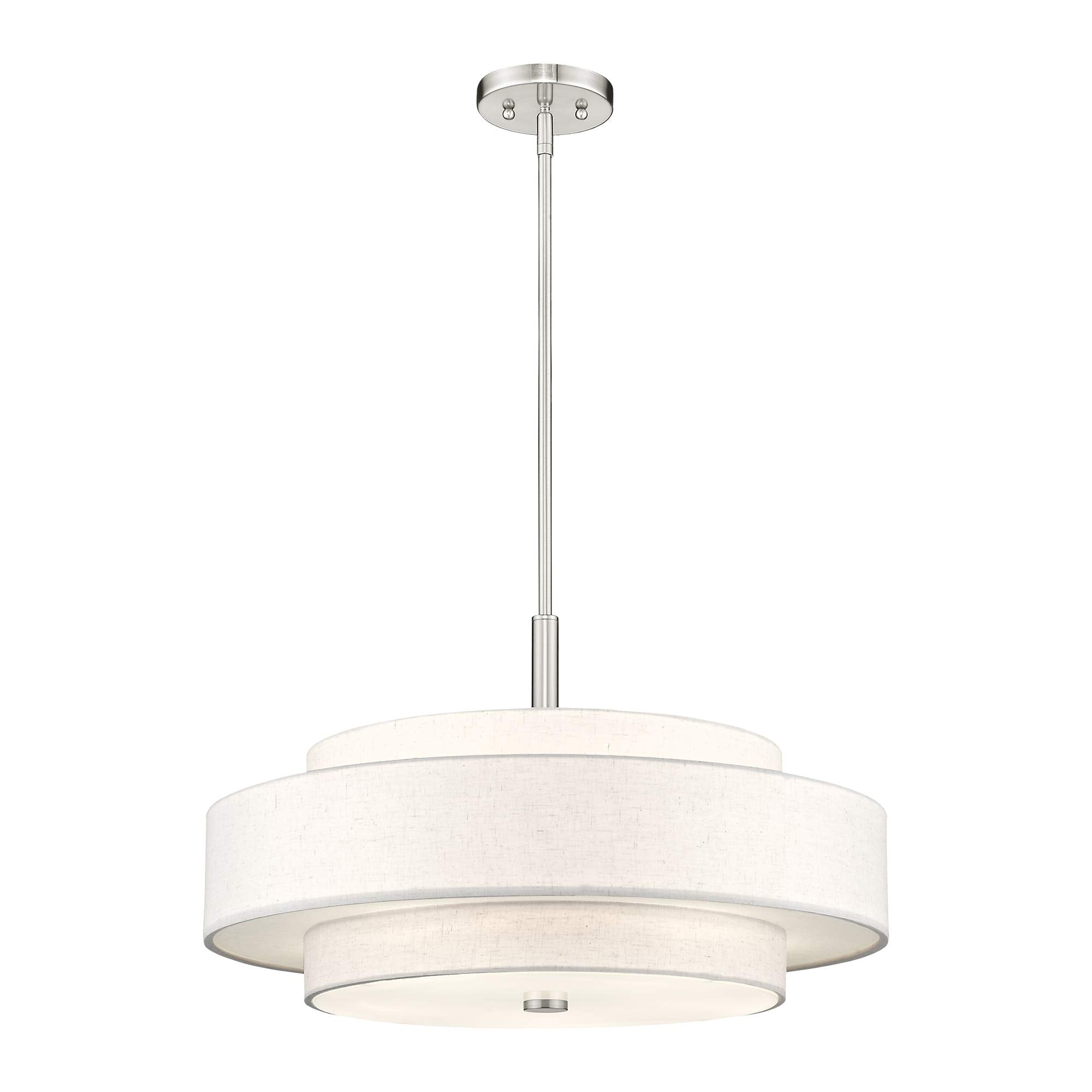 Livex Lighting Fabric Shade 52138-92 Meridian 5 Light English Bronze Pendant