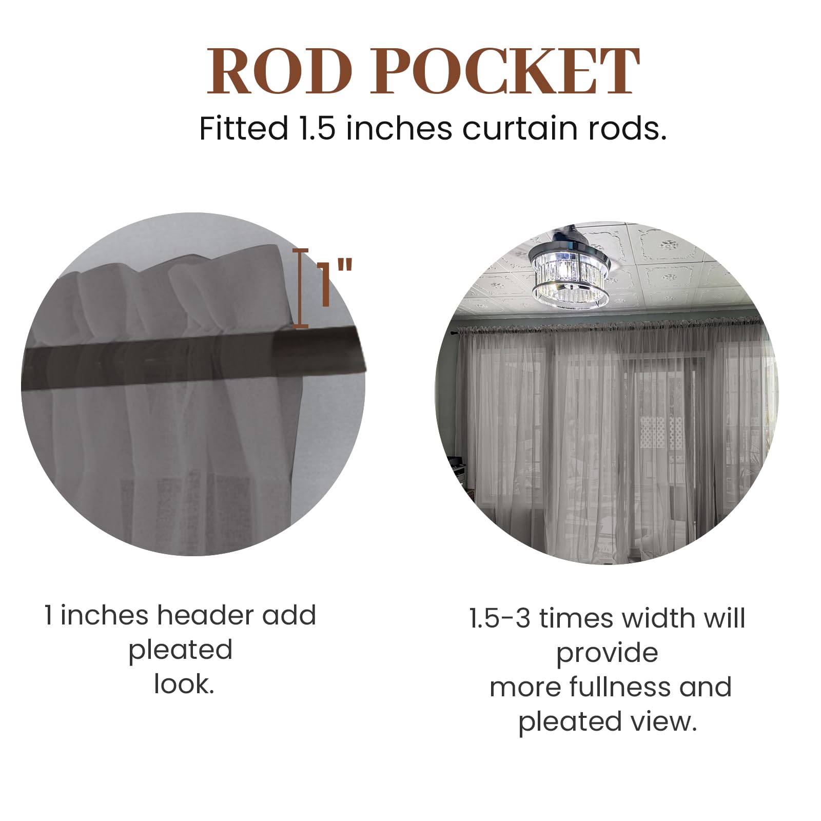 Dreaming Casa Solid Sheer Curtains 84 Inches Long Grey Rod Pocket Voile Draperies for Bedroom Living Room, 2 Panels, Each 42" W x 84" L