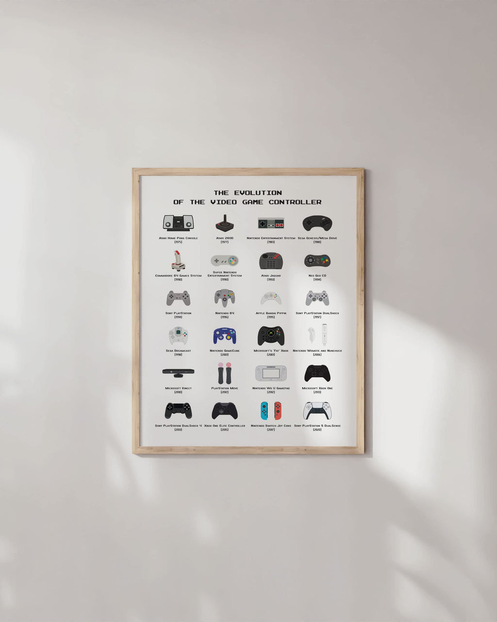 HAUS AND HUES Video Game Art, Video Game Posters for Boys Room, Gaming Room Decor for Boys Wall Decor, Gamer Wall Decor, Gaming Decorations (Beige Frame, 12x16)