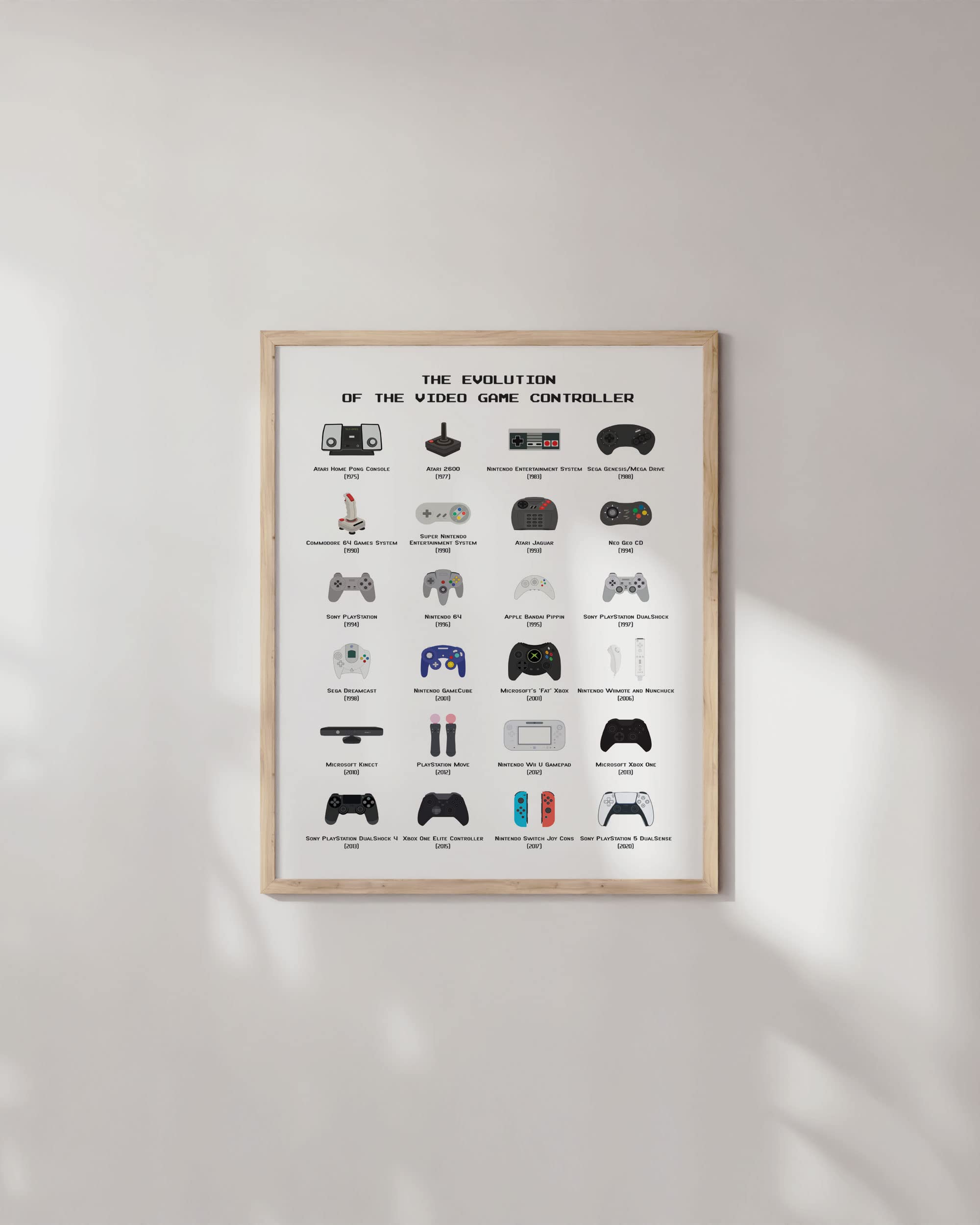 HAUS AND HUES Video Game Art, Video Game Posters for Boys Room, Gaming Room Decor for Boys Wall Decor, Gamer Wall Decor, Gaming Decorations (Beige Frame, 12x16)