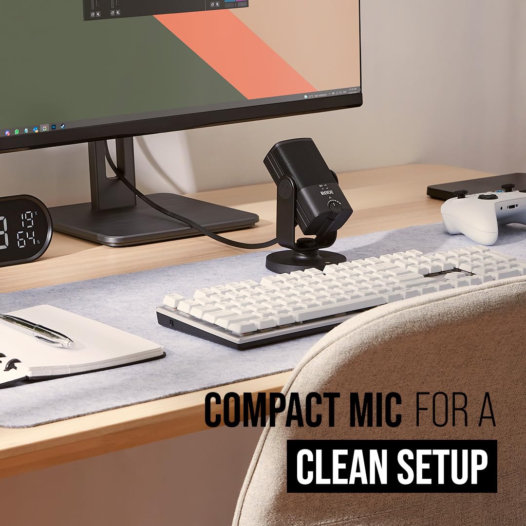 RØDE NT-USB Versatile Studio-quality Condenser USB Microphone with Pop Filter and Tripod for Streaming, Gaming, Podcasting, Music Production, Vocal and Instrument Recording