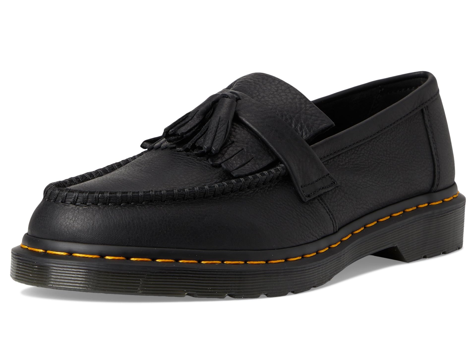 Dr. Martens Unisex Adult Adrian Yellow Stitch Leather Loafers