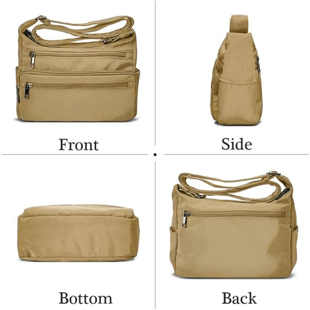 VOLGANIK ROCK RFID Purses for Women Fabric Nylon Multi Pocket Crossbody Bag Ladies Travel Handbag