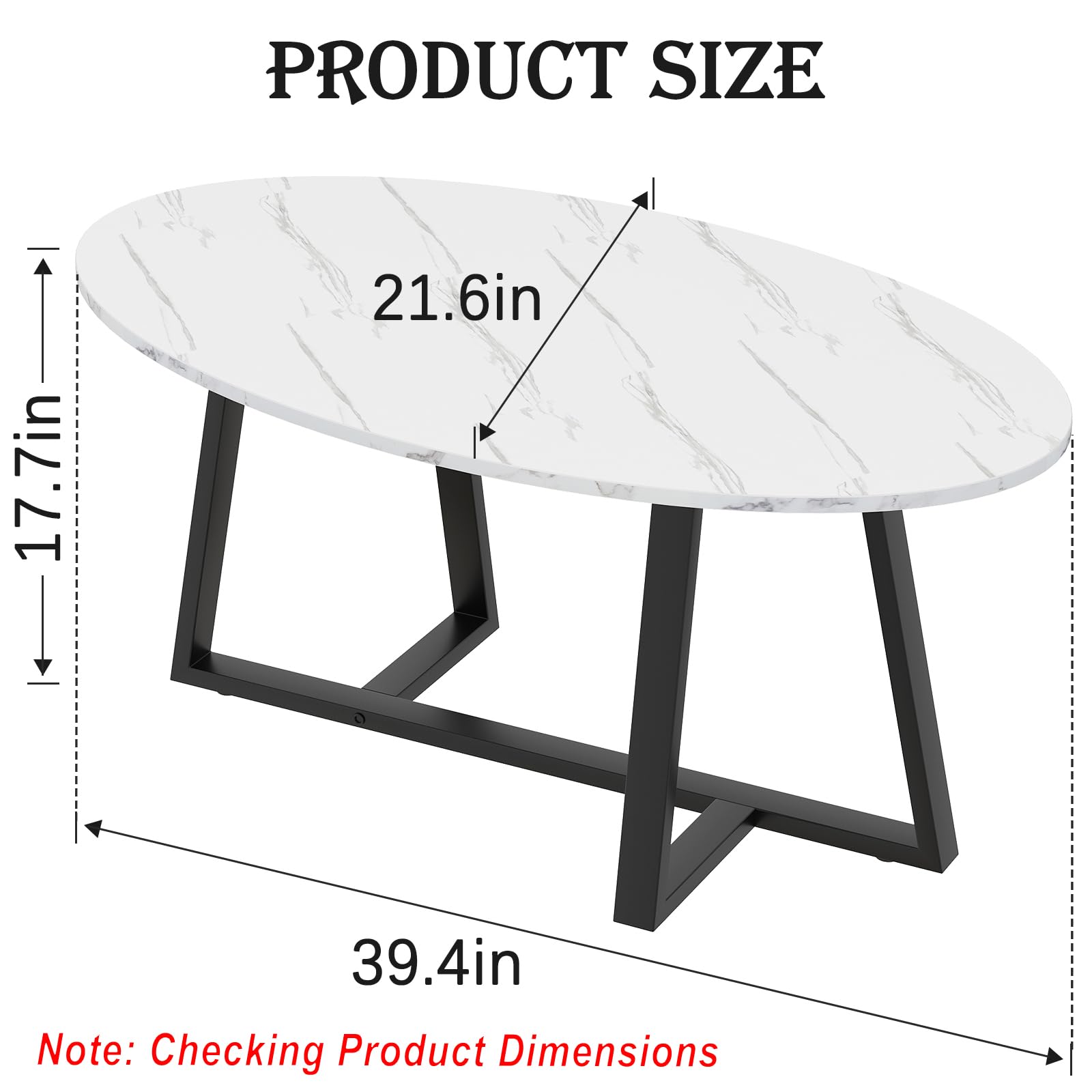 Wolawu Coffee Table Gold Oval Glass Coffee Tables for Living Room,Modern Gold Metal Frame Tea Tables for Small Space, Tempered Glass Top Center Table with Stable Cross Base for Bedroom, Office,Balcony