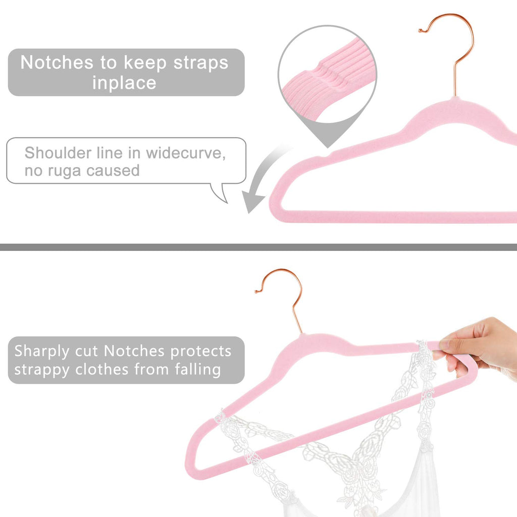 MIZGI Baby Velvet Hangers,Non-Slip Kids & Toddler Hangers,11.8 Inch Hangers for Baby Clothes,Pack of 50(Black/Black)